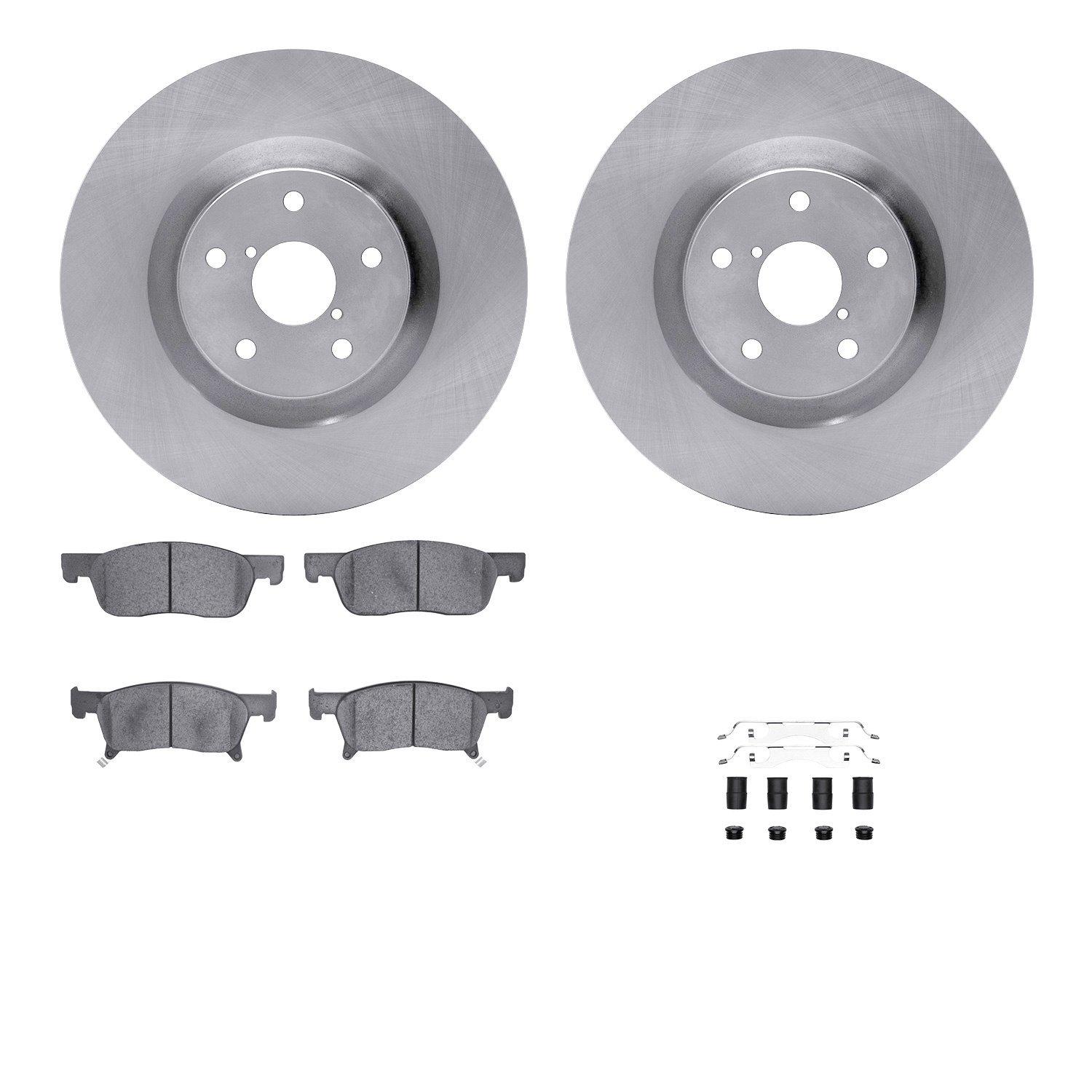 6512-13225 Brake Rotors w/5000 Advanced Brake Pads Kit with Hardware, Fits Select Subaru, Position: Front