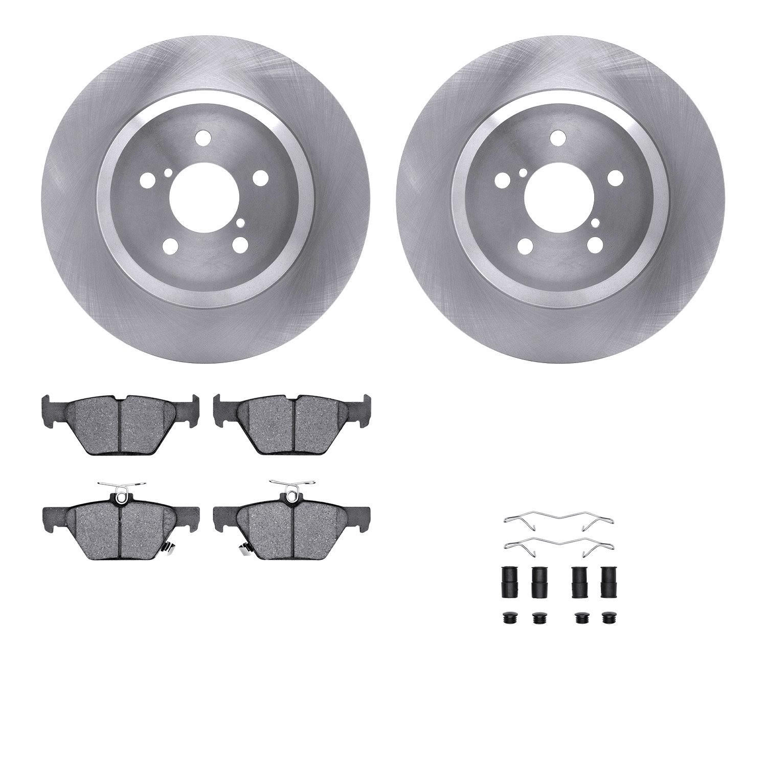 6512-13237 Brake Rotors w/5000 Advanced Brake Pads Kit with Hardware, Fits Select Subaru, Position: Rear