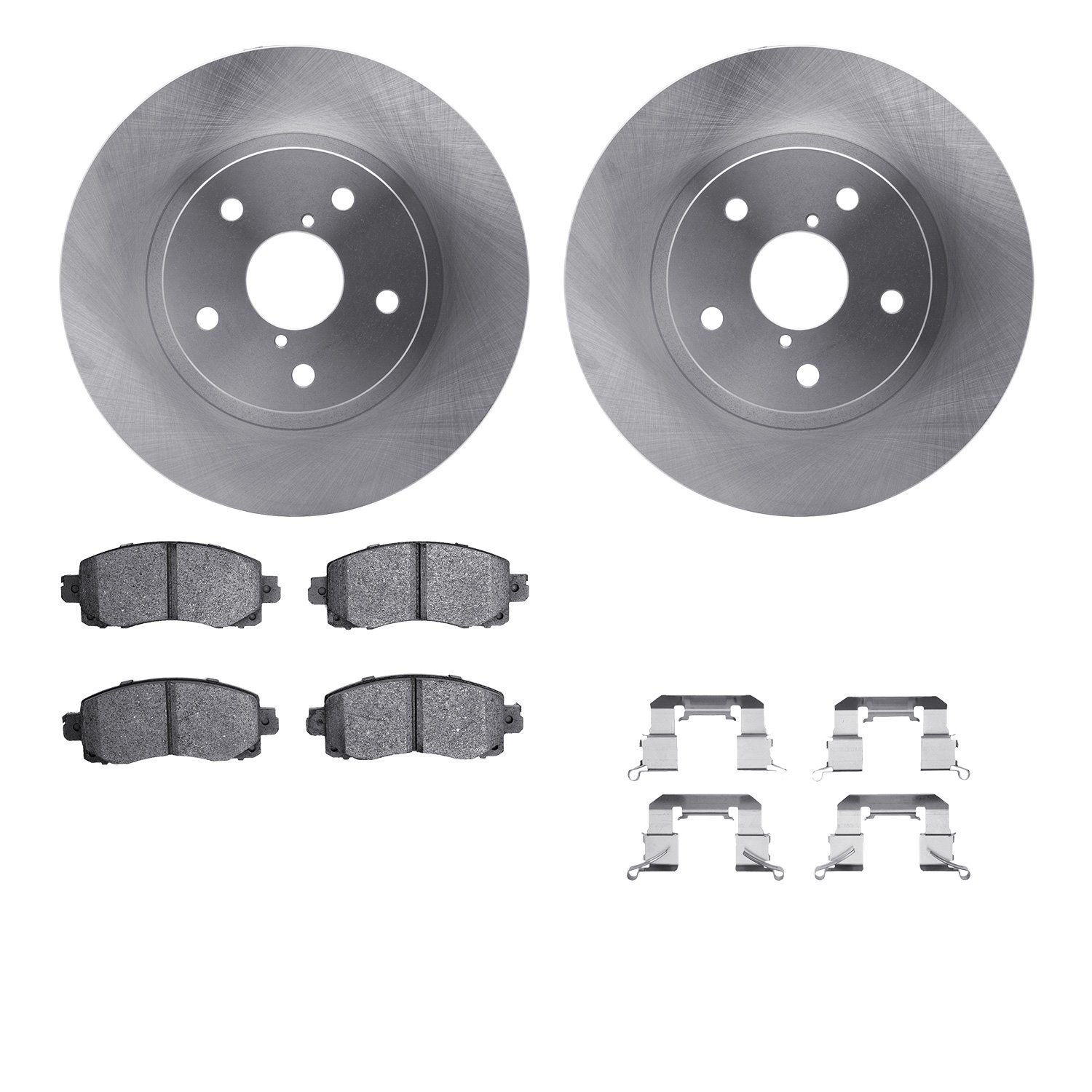 6512-13240 Brake Rotors w/5000 Advanced Brake Pads Kit with Hardware, Fits Select Subaru, Position: Front