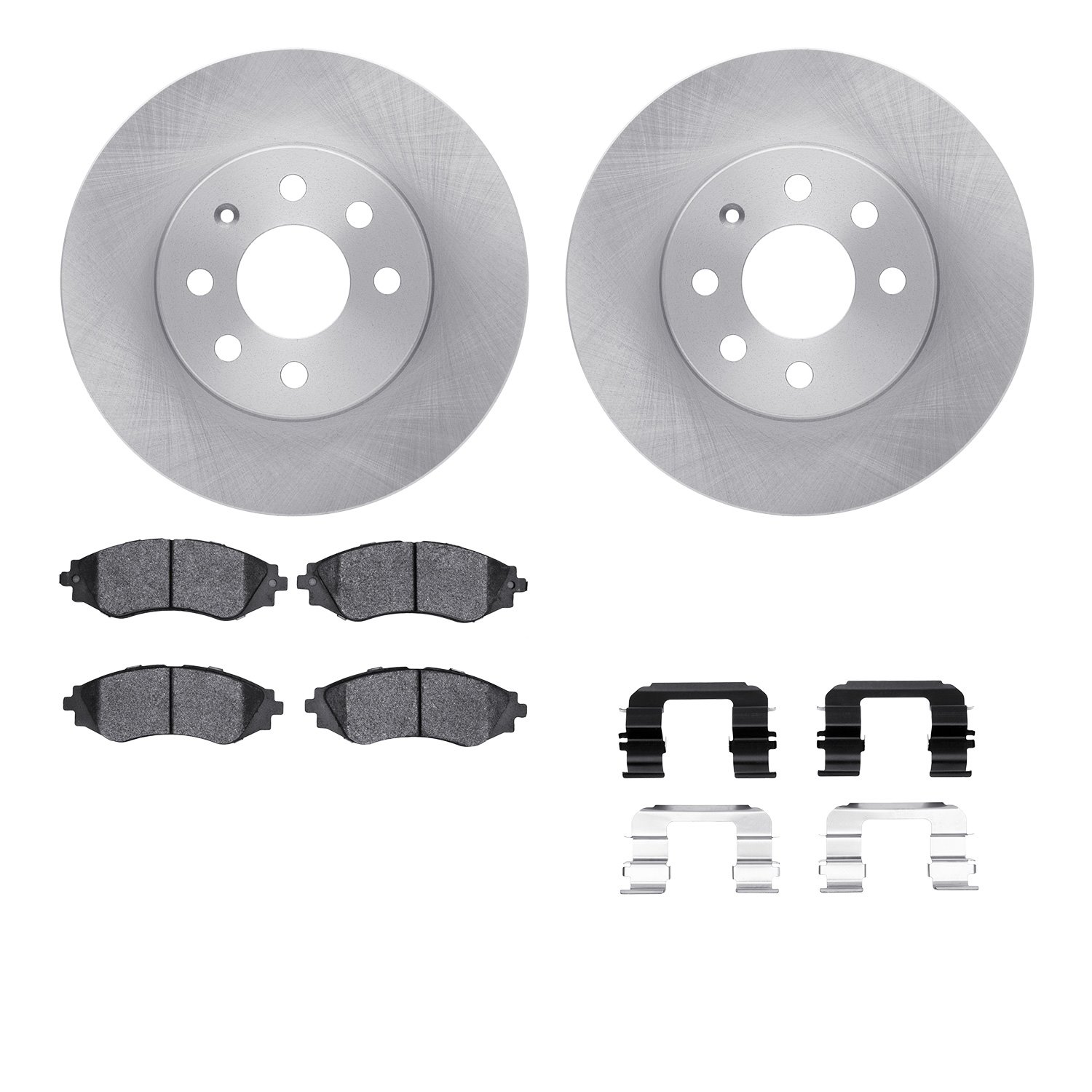 6512-18013 Brake Rotors w/5000 Advanced Brake Pads Kit with Hardware, 1999-1999 GM, Position: Front