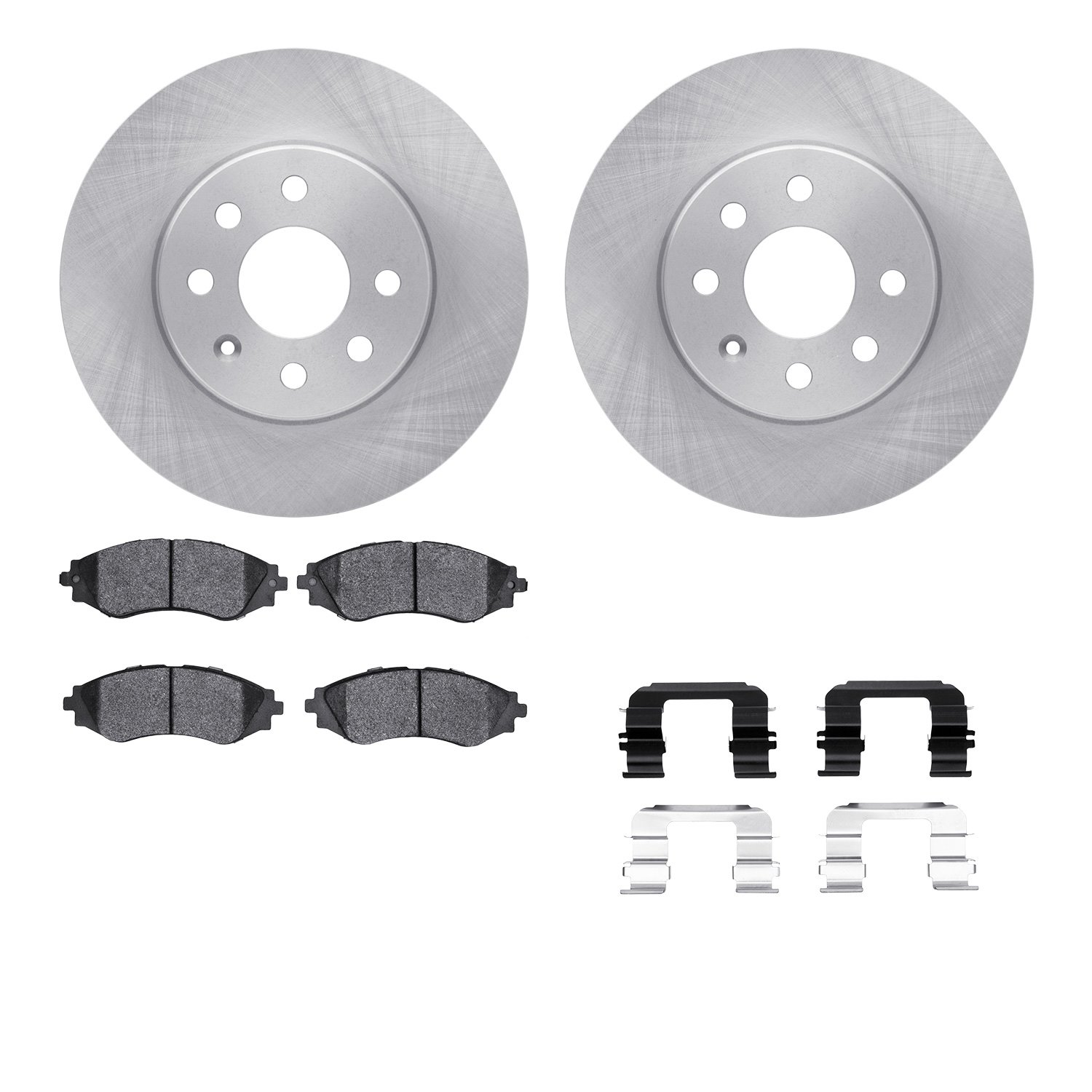 6512-18016 Brake Rotors w/5000 Advanced Brake Pads Kit with Hardware, 2000-2002 GM, Position: Front