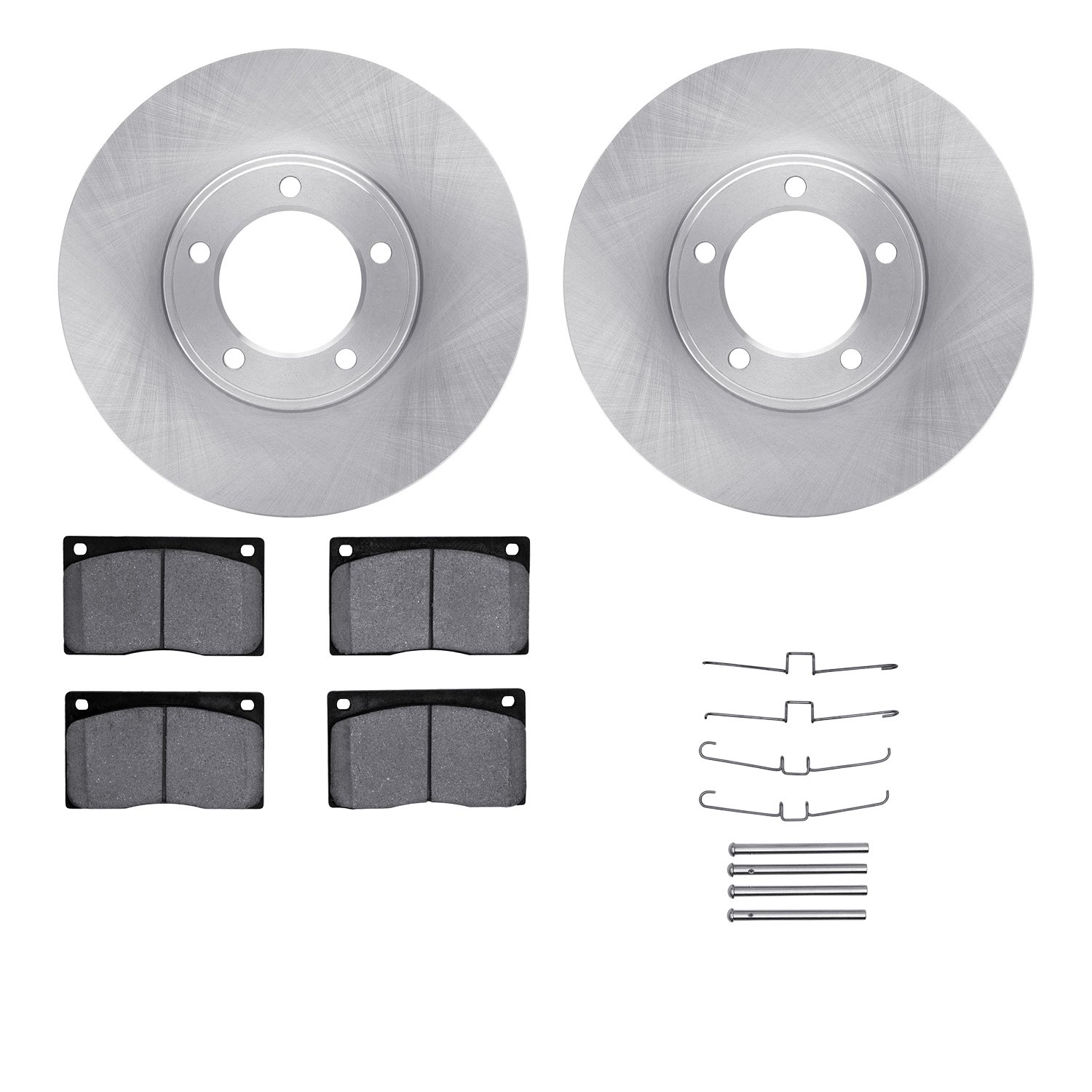 6512-20034 Brake Rotors w/5000 Advanced Brake Pads Kit with Hardware, 1973-1997 Jaguar, Position: Front