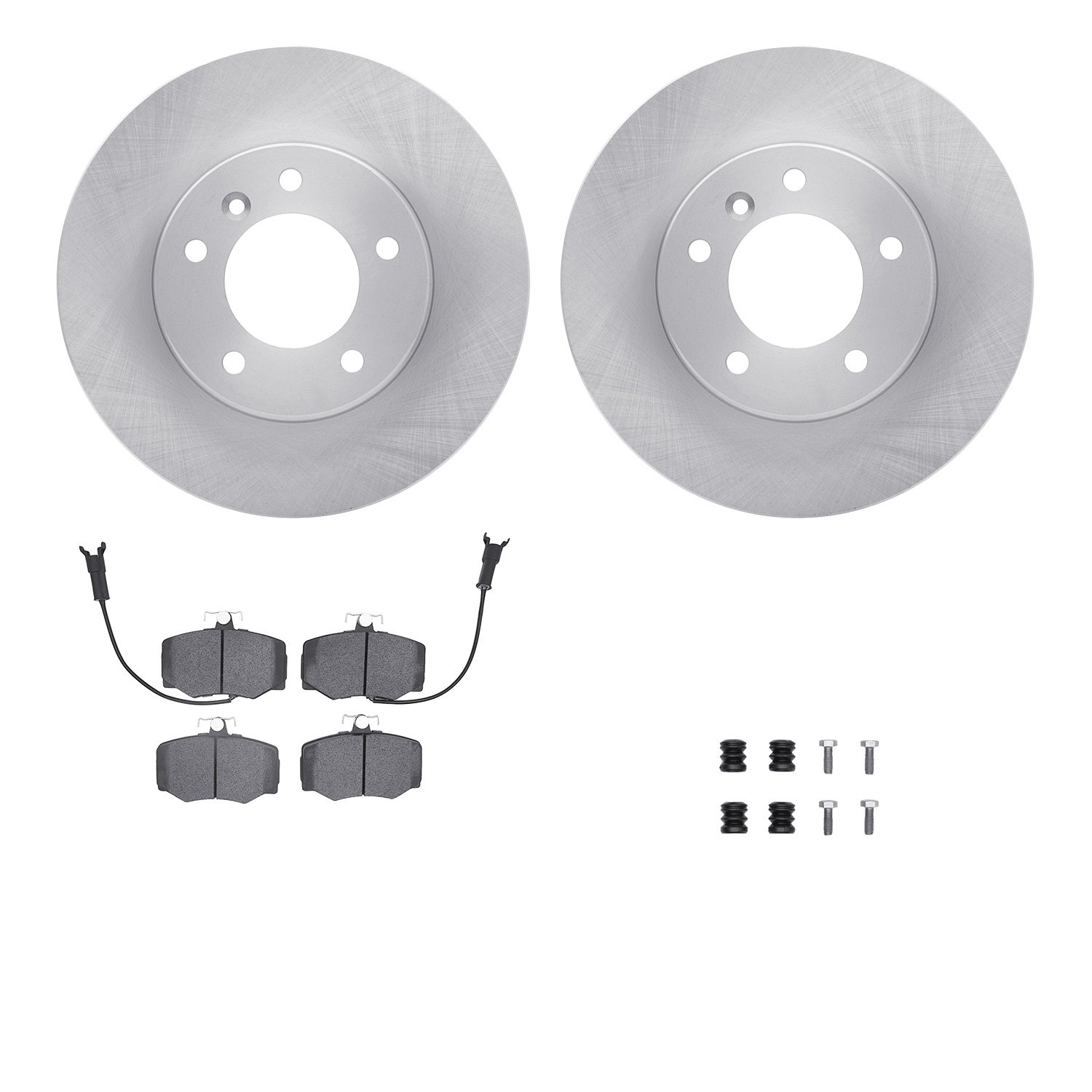 6512-20037 Brake Rotors w/5000 Advanced Brake Pads Kit with Hardware, 1987-1989 Jaguar, Position: Front