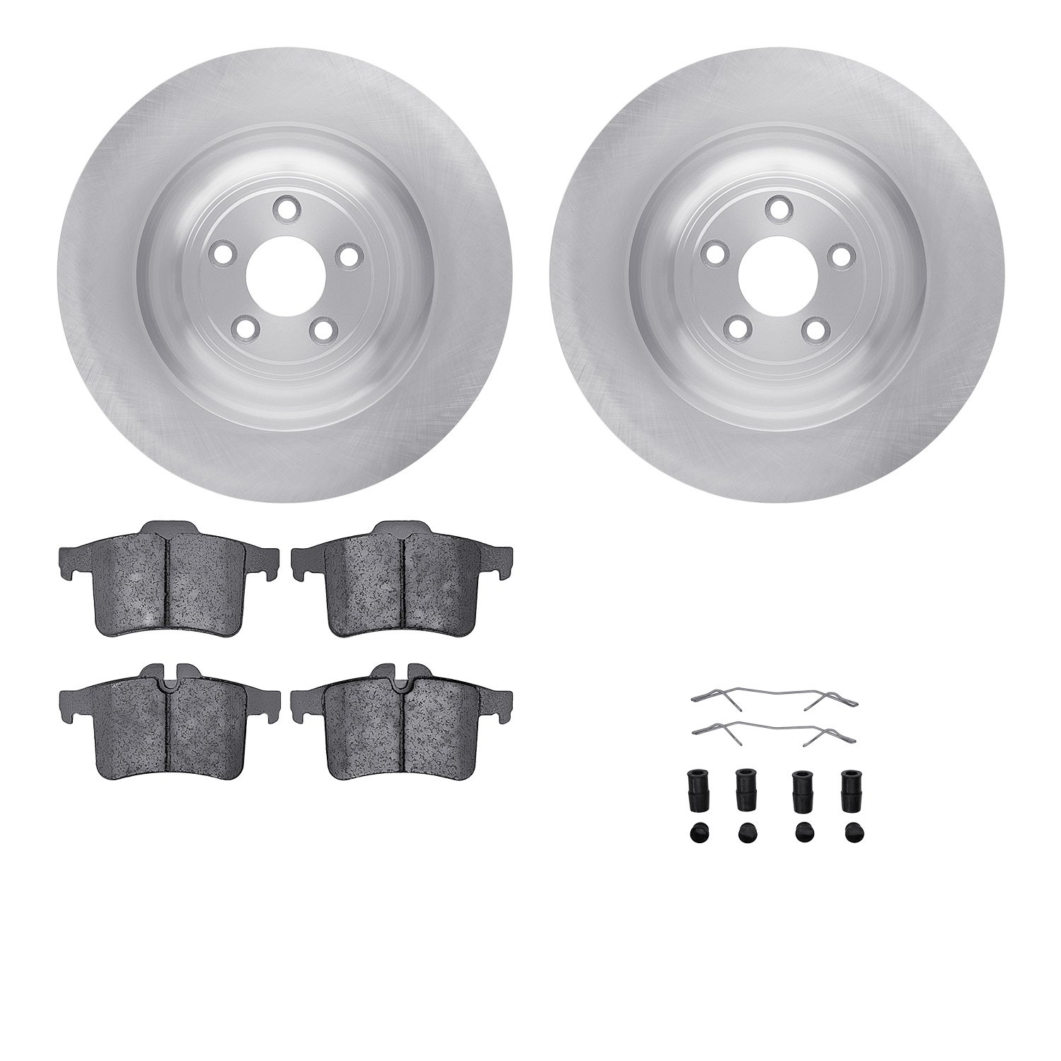 6512-20124 Brake Rotors w/5000 Advanced Brake Pads Kit with Hardware, 2013-2015 Jaguar, Position: Rear