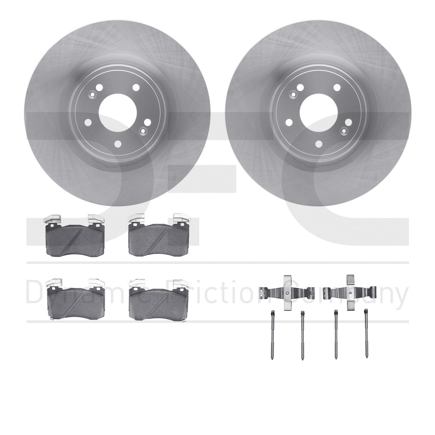 6512-21000 Brake Rotors w/5000 Advanced Brake Pads Kit with Hardware, Fits Select Kia/Hyundai/Genesis, Position: Front