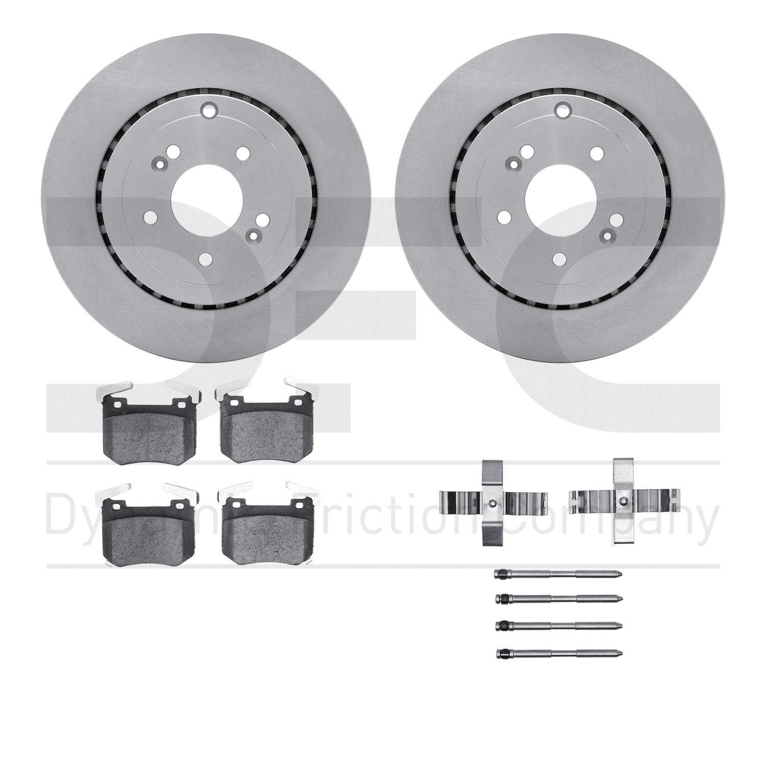 6512-21042 Brake Rotors w/5000 Advanced Brake Pads Kit with Hardware, Fits Select Kia/Hyundai/Genesis, Position: Rear