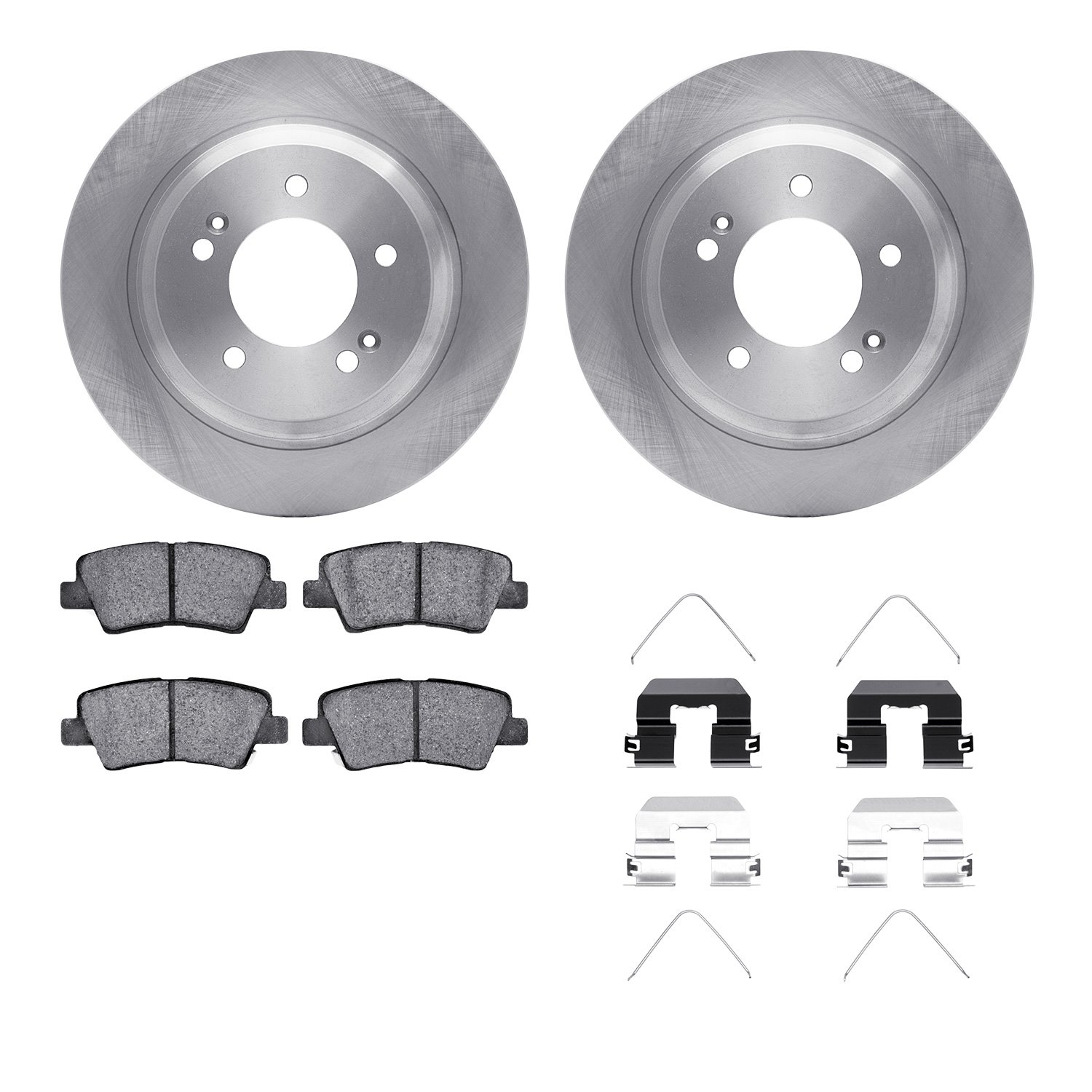 6512-21098 Brake Rotors w/5000 Advanced Brake Pads Kit with Hardware, Fits Select Kia/Hyundai/Genesis, Position: Rear