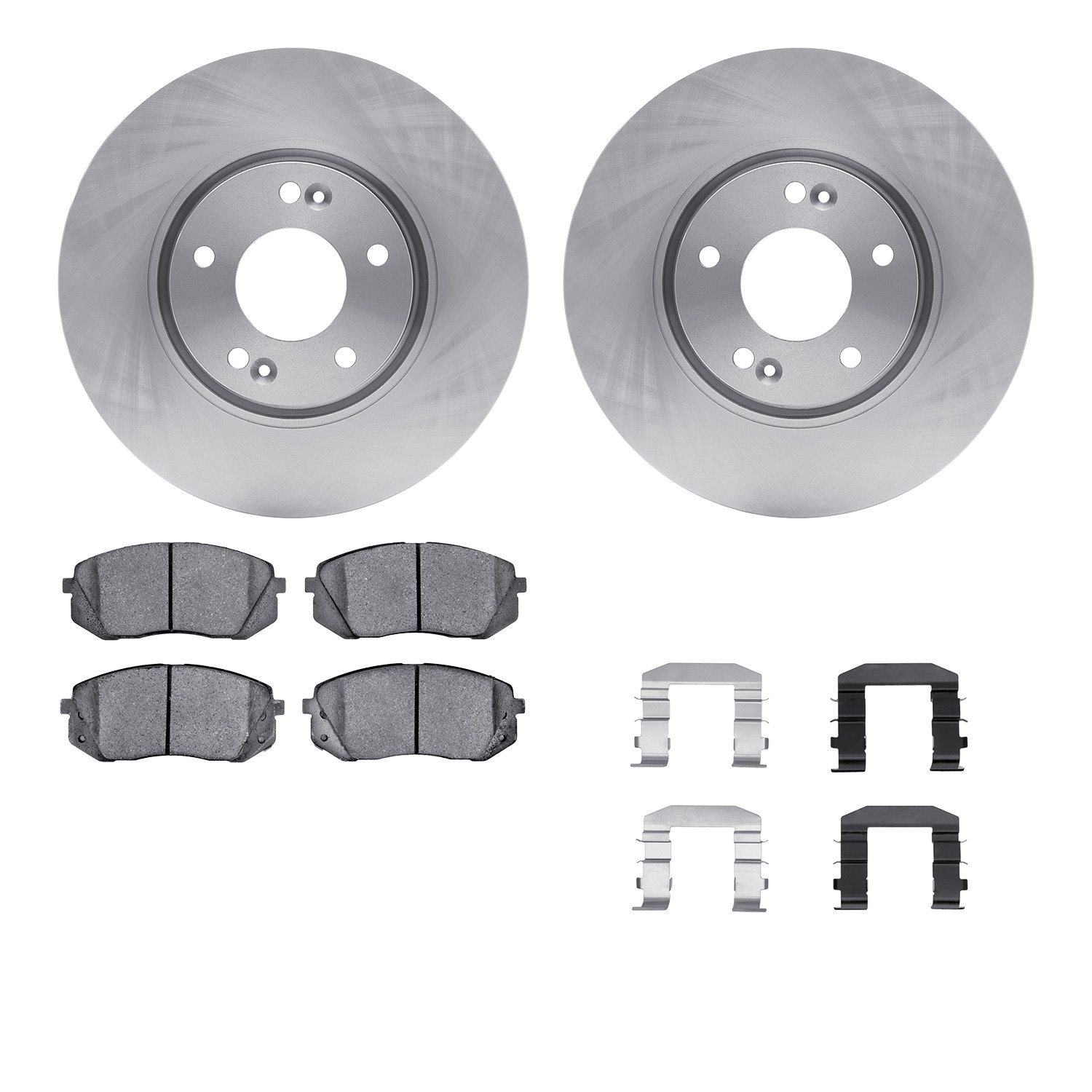 6512-21116 Brake Rotors w/5000 Advanced Brake Pads Kit with Hardware, 2015-2017 Kia/Hyundai/Genesis, Position: Front