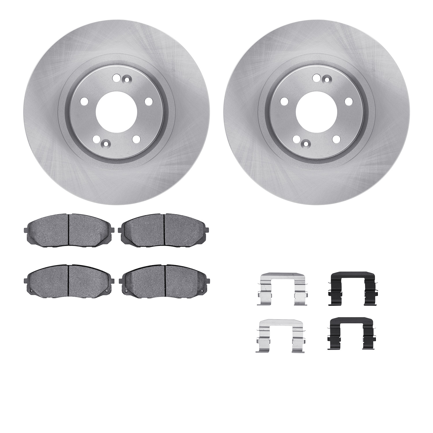 6512-21164 Brake Rotors w/5000 Advanced Brake Pads Kit with Hardware, 2015-2021 Kia/Hyundai/Genesis, Position: Front