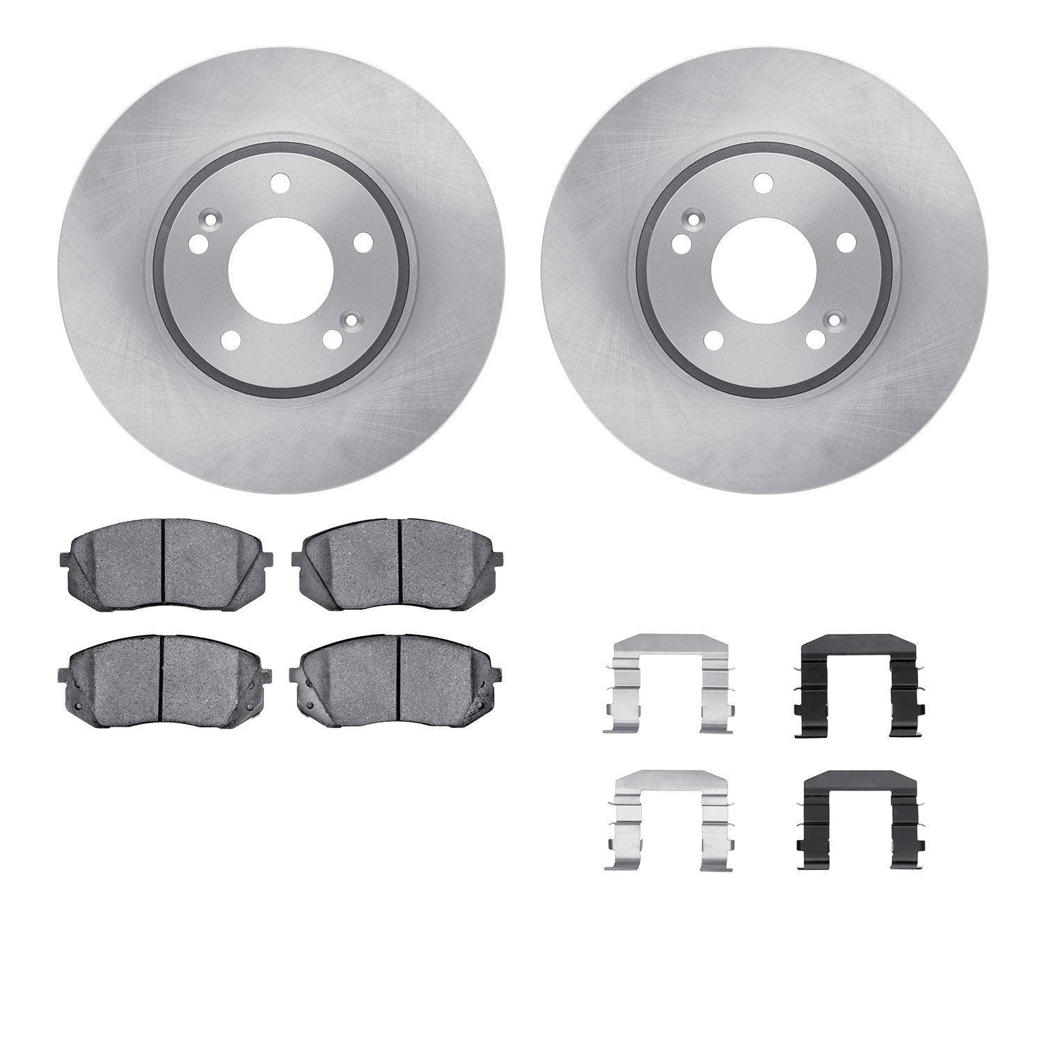 6512-21167 Brake Rotors w/5000 Advanced Brake Pads Kit with Hardware, 2012-2016 Kia/Hyundai/Genesis, Position: Front