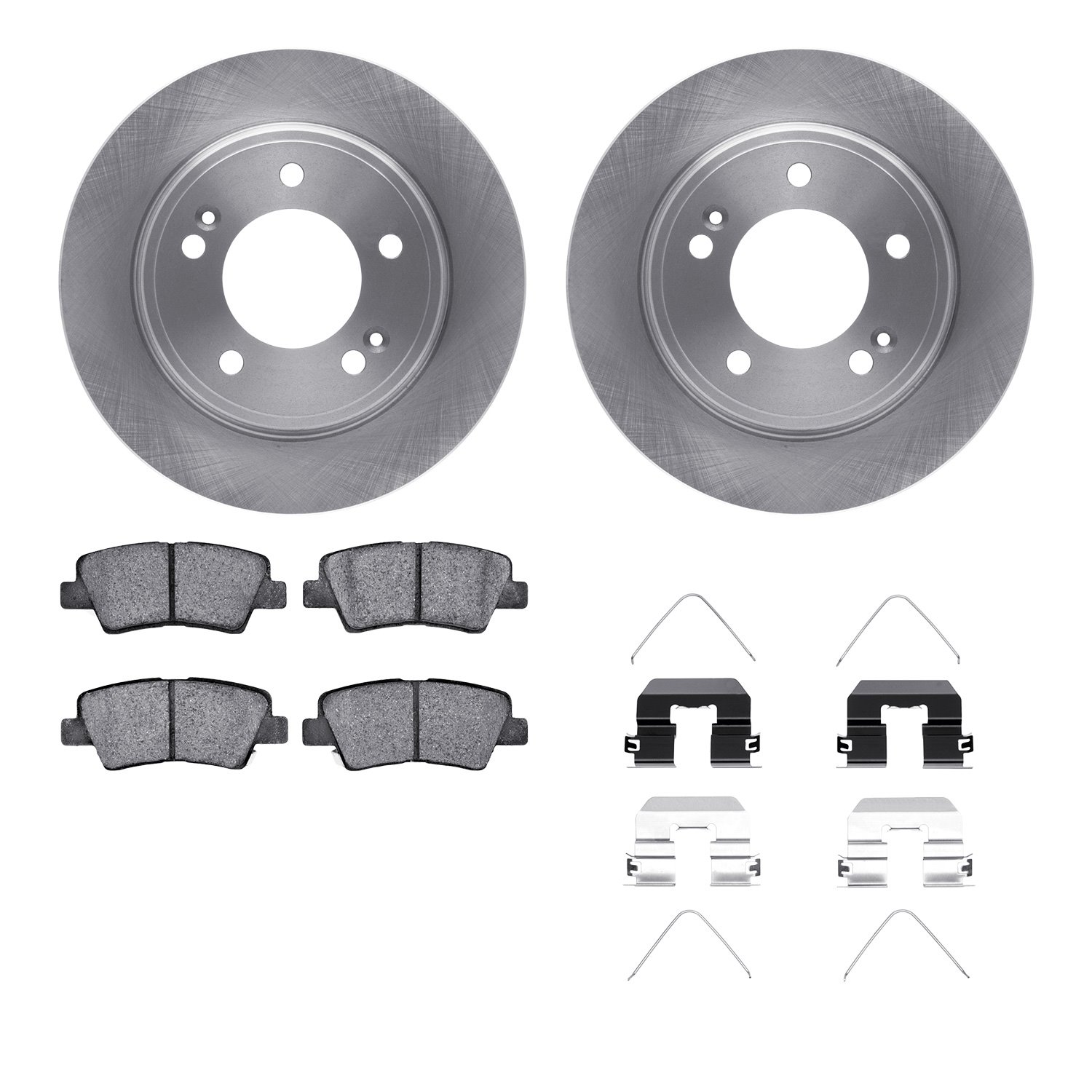 6512-21170 Brake Rotors w/5000 Advanced Brake Pads Kit with Hardware, Fits Select Kia/Hyundai/Genesis, Position: Rear