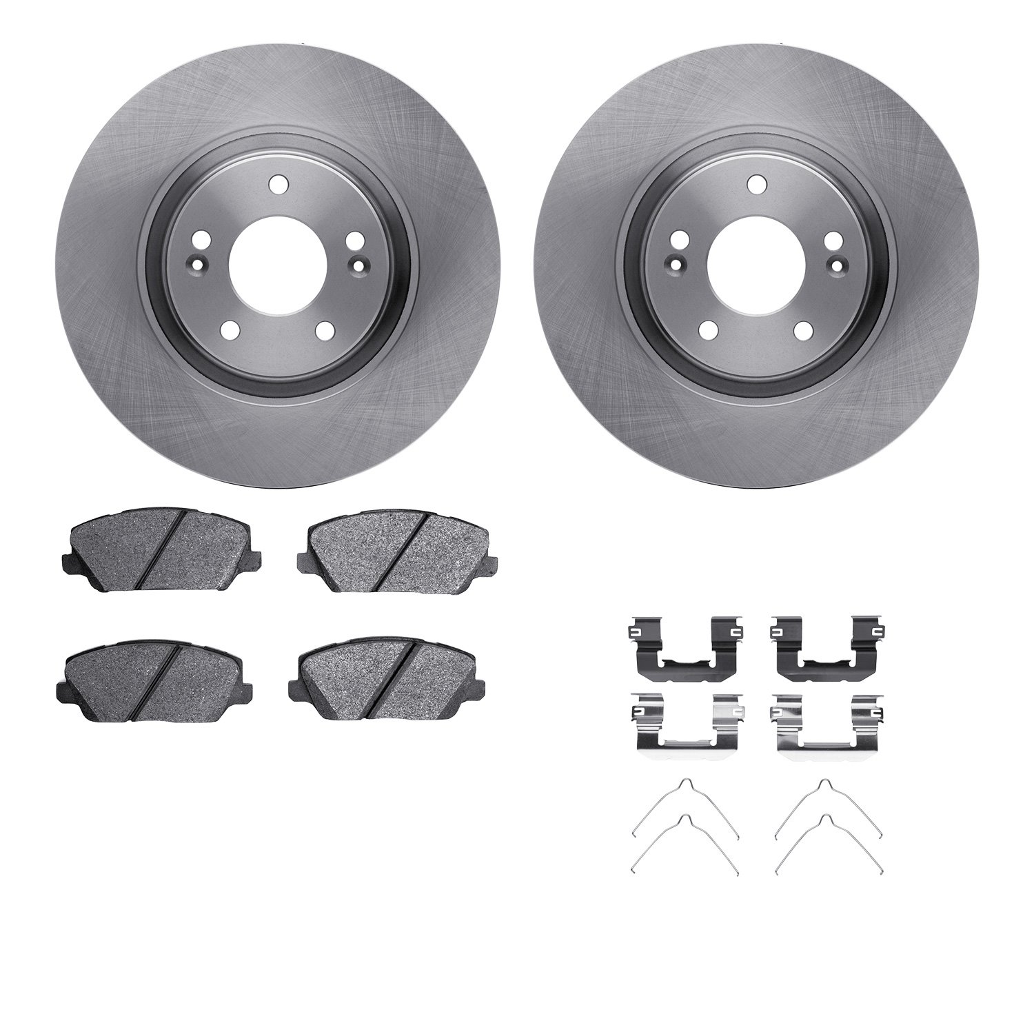 6512-21176 Brake Rotors w/5000 Advanced Brake Pads Kit with Hardware, 2017-2020 Kia/Hyundai/Genesis, Position: Front