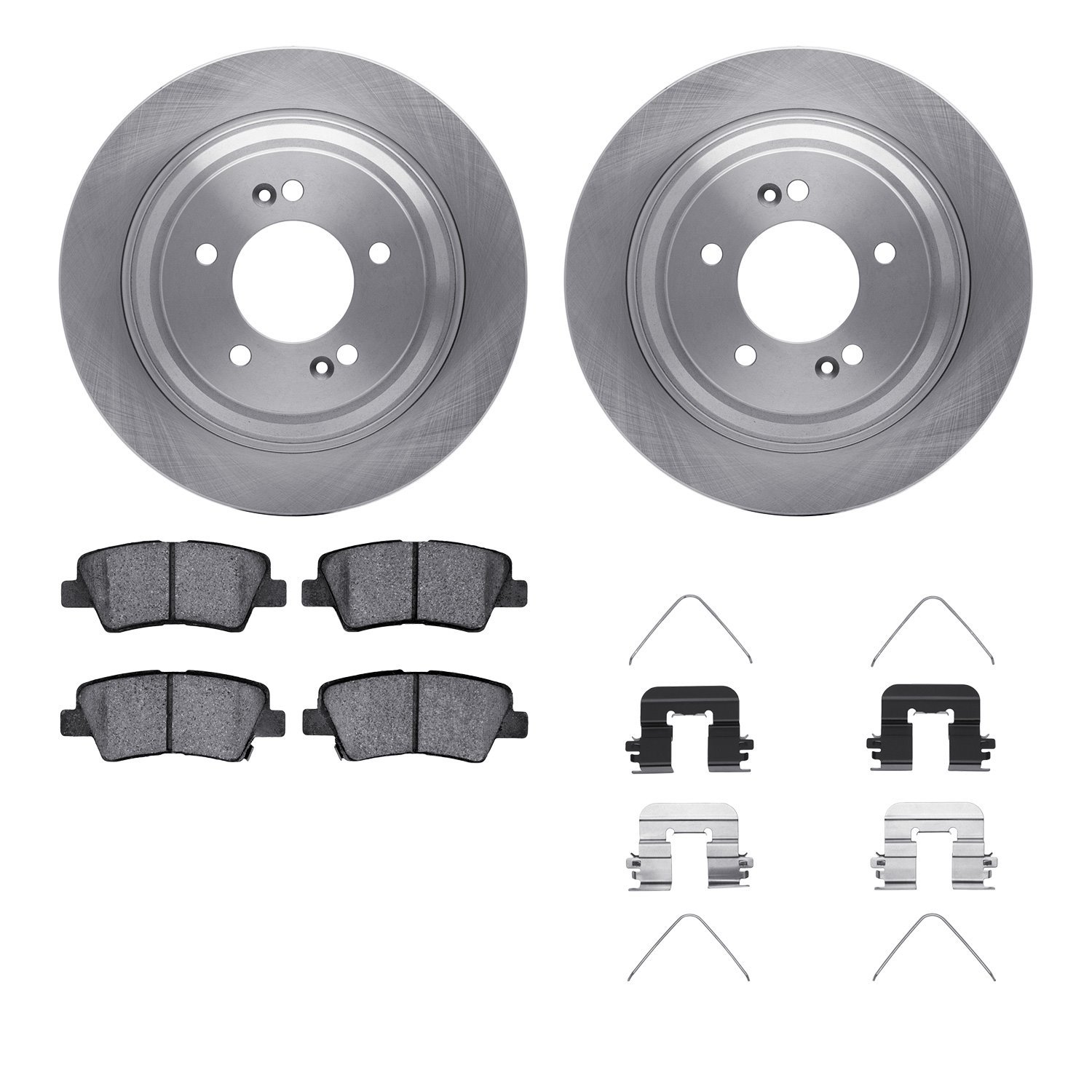 6512-21179 Brake Rotors w/5000 Advanced Brake Pads Kit with Hardware, Fits Select Kia/Hyundai/Genesis, Position: Rear