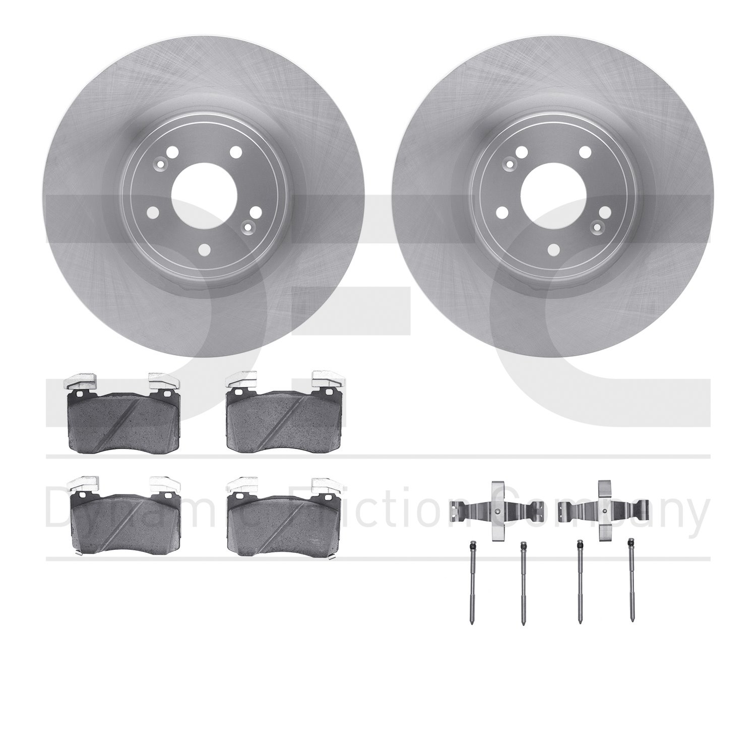 6512-21190 Brake Rotors w/5000 Advanced Brake Pads Kit with Hardware, Fits Select Kia/Hyundai/Genesis, Position: Front
