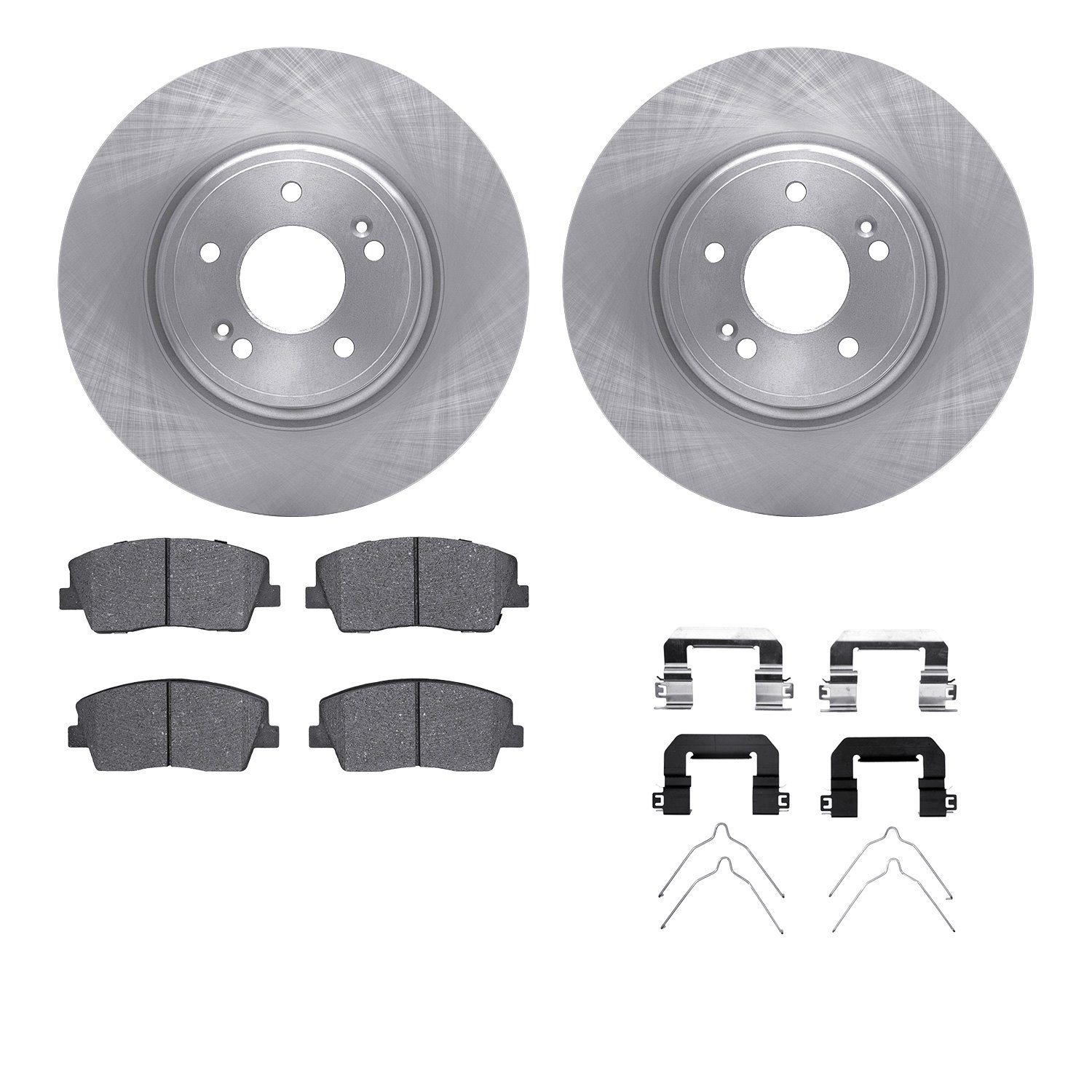 6512-21196 Brake Rotors w/5000 Advanced Brake Pads Kit with Hardware, Fits Select Kia/Hyundai/Genesis, Position: Front