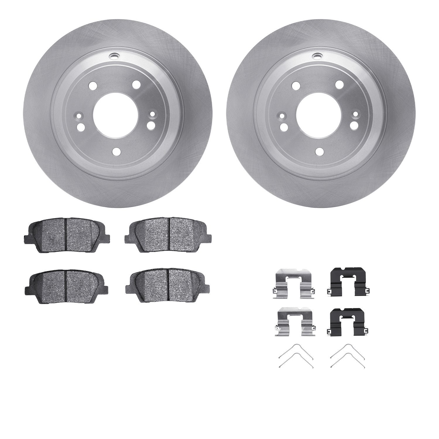 6512-21197 Brake Rotors w/5000 Advanced Brake Pads Kit with Hardware, Fits Select Kia/Hyundai/Genesis, Position: Rear