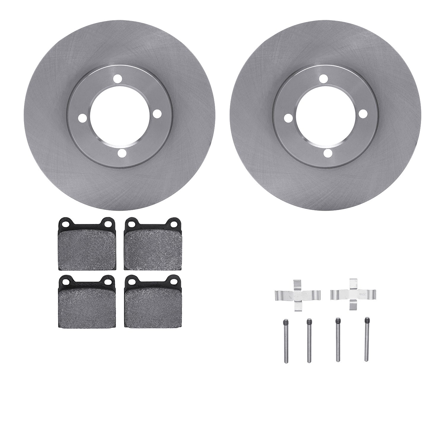 6512-22011 Brake Rotors w/5000 Advanced Brake Pads Kit with Hardware, 1974-1974 Opel, Position: Front