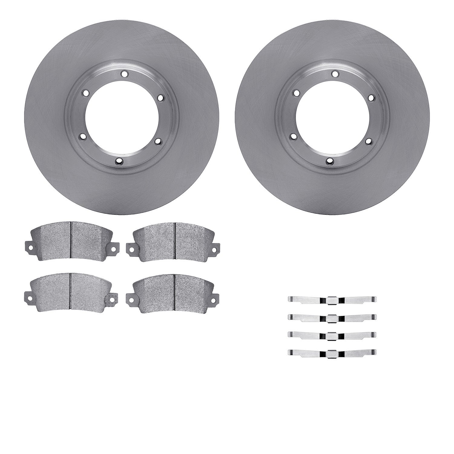 6512-23034 Brake Rotors w/5000 Advanced Brake Pads Kit with Hardware, 1976-1983 Renault, Position: Front
