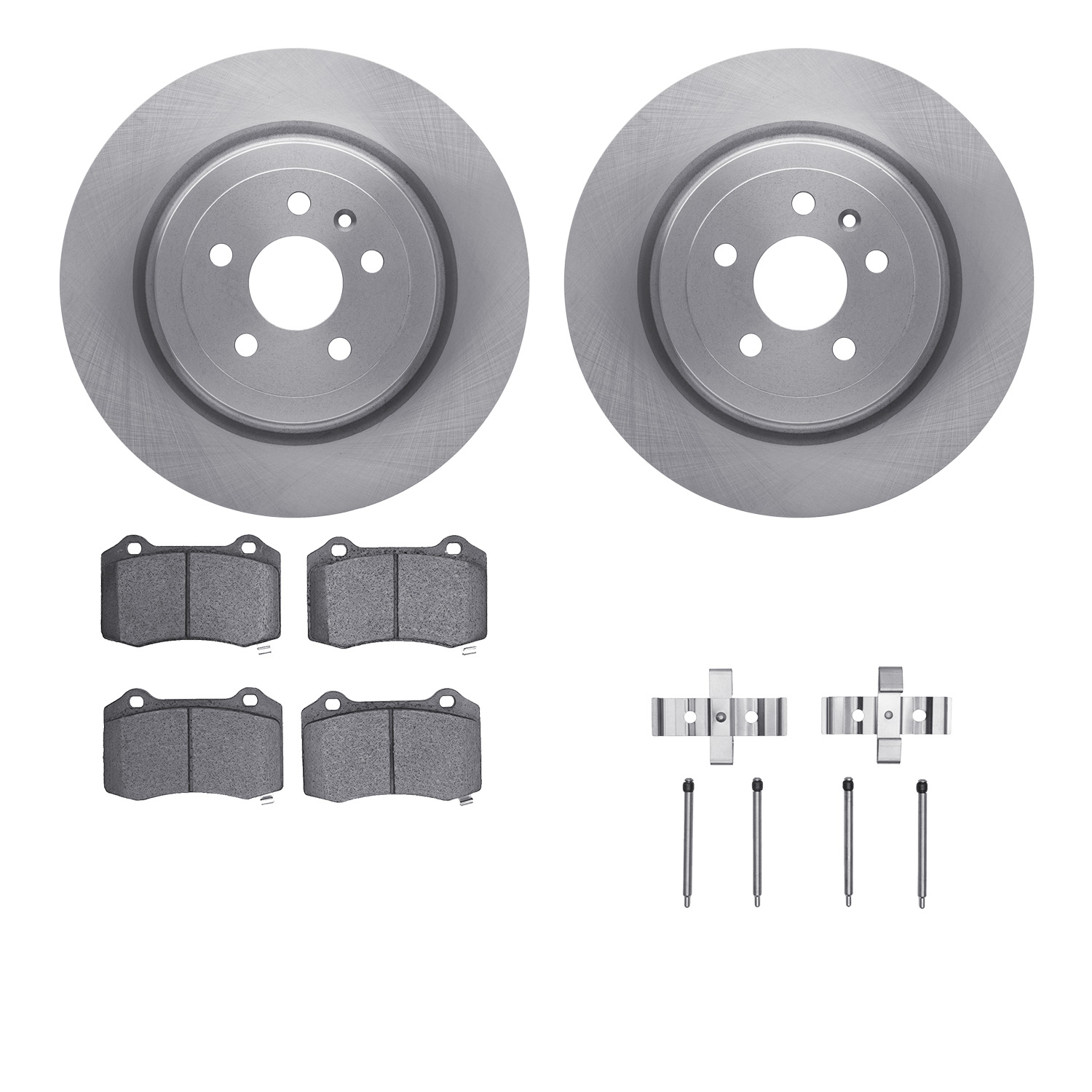 6512-26005 Brake Rotors w/5000 Advanced Brake Pads Kit with Hardware, 2012-2020 Tesla, Position: Rear