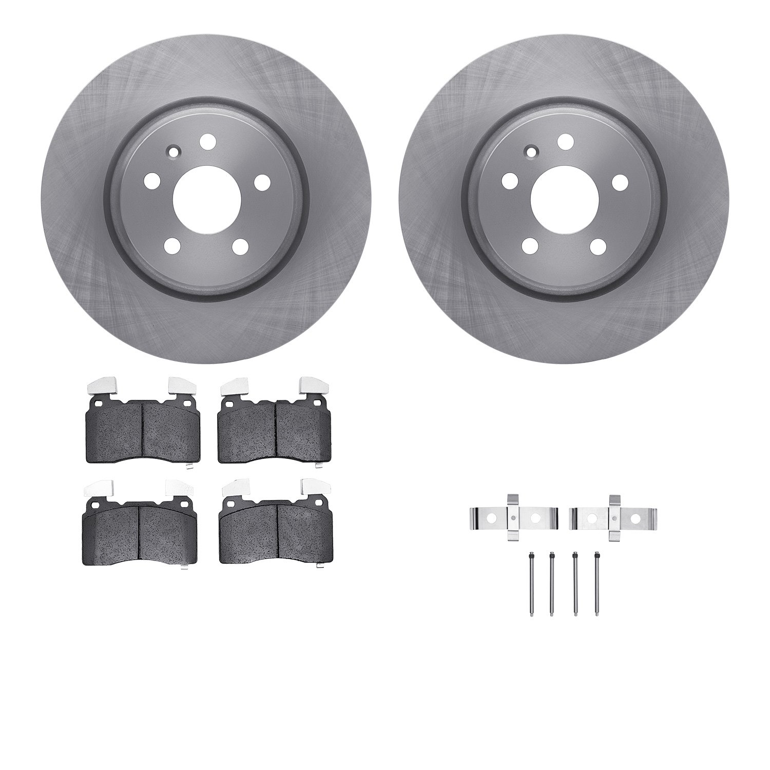 6512-26013 Brake Rotors w/5000 Advanced Brake Pads Kit with Hardware, 2012-2013 Tesla, Position: Front