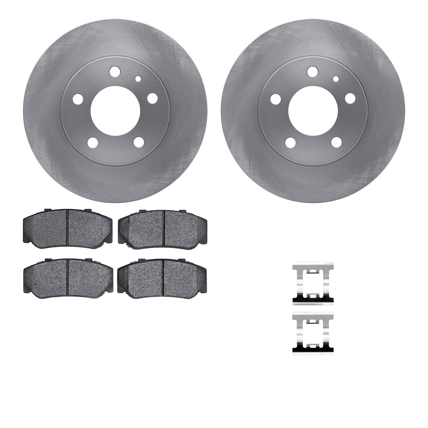 6512-27082 Brake Rotors w/5000 Advanced Brake Pads Kit with Hardware, 1983-1987 Volvo, Position: Front