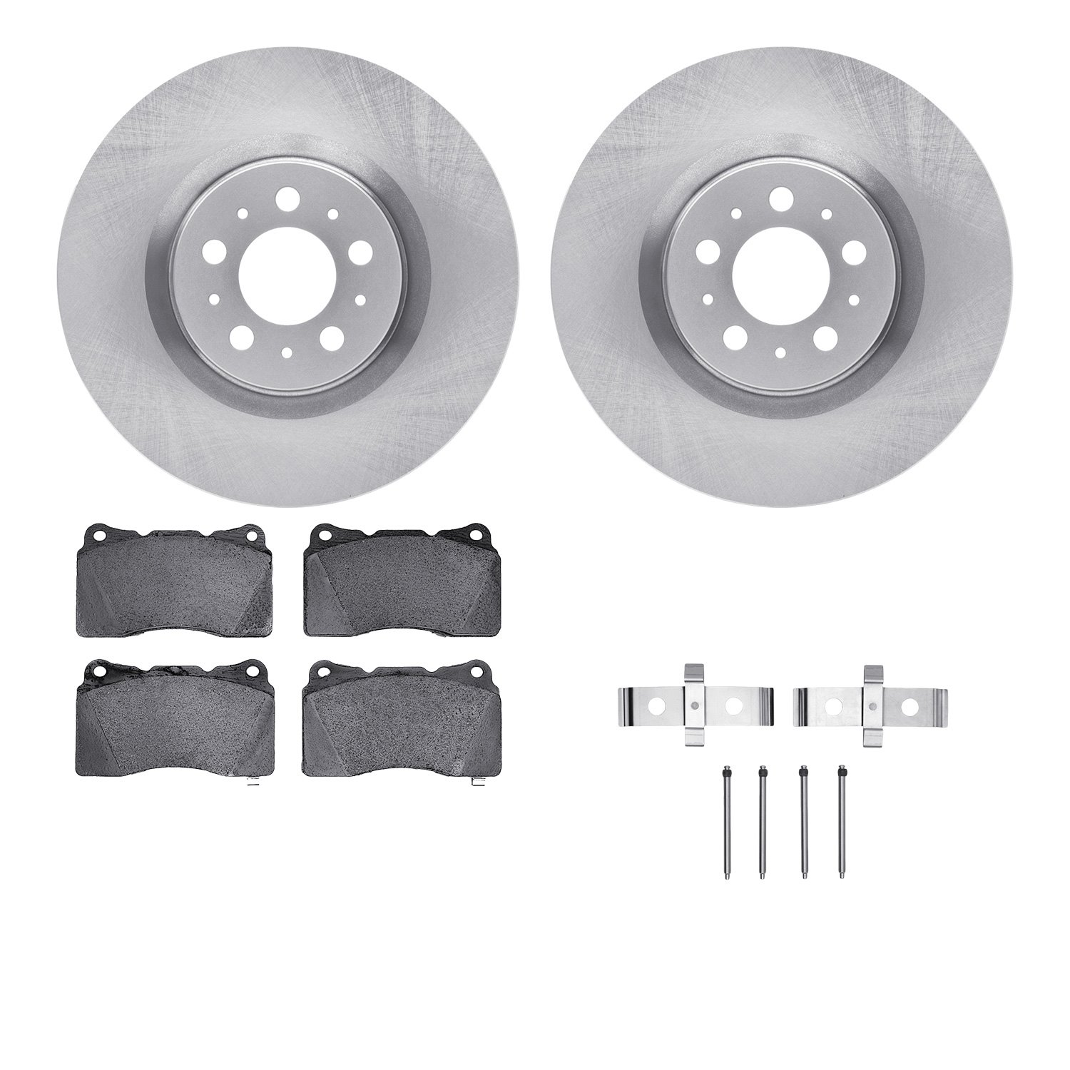 6512-27214 Brake Rotors w/5000 Advanced Brake Pads Kit with Hardware, 2004-2007 Volvo, Position: Front