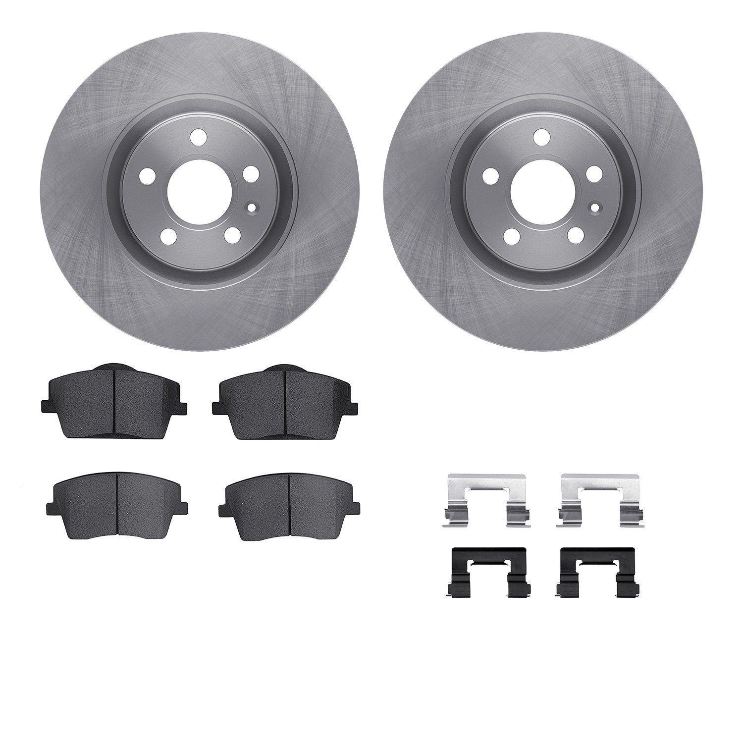 6512-27346 Brake Rotors w/5000 Advanced Brake Pads Kit with Hardware, Fits Select Volvo, Position: Front