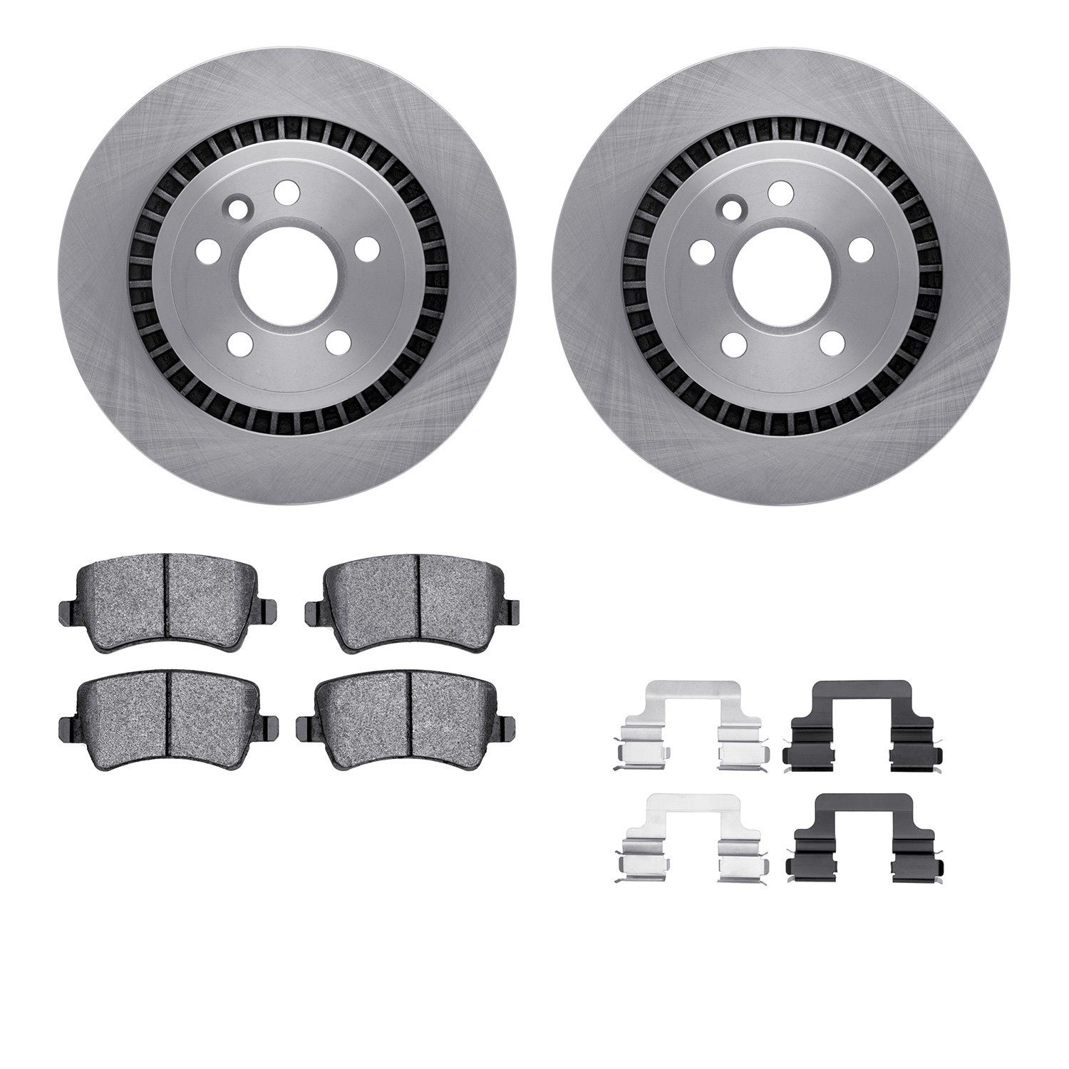 6512-27352 Brake Rotors w/5000 Advanced Brake Pads Kit with Hardware, 2016-2018 Volvo, Position: Rear