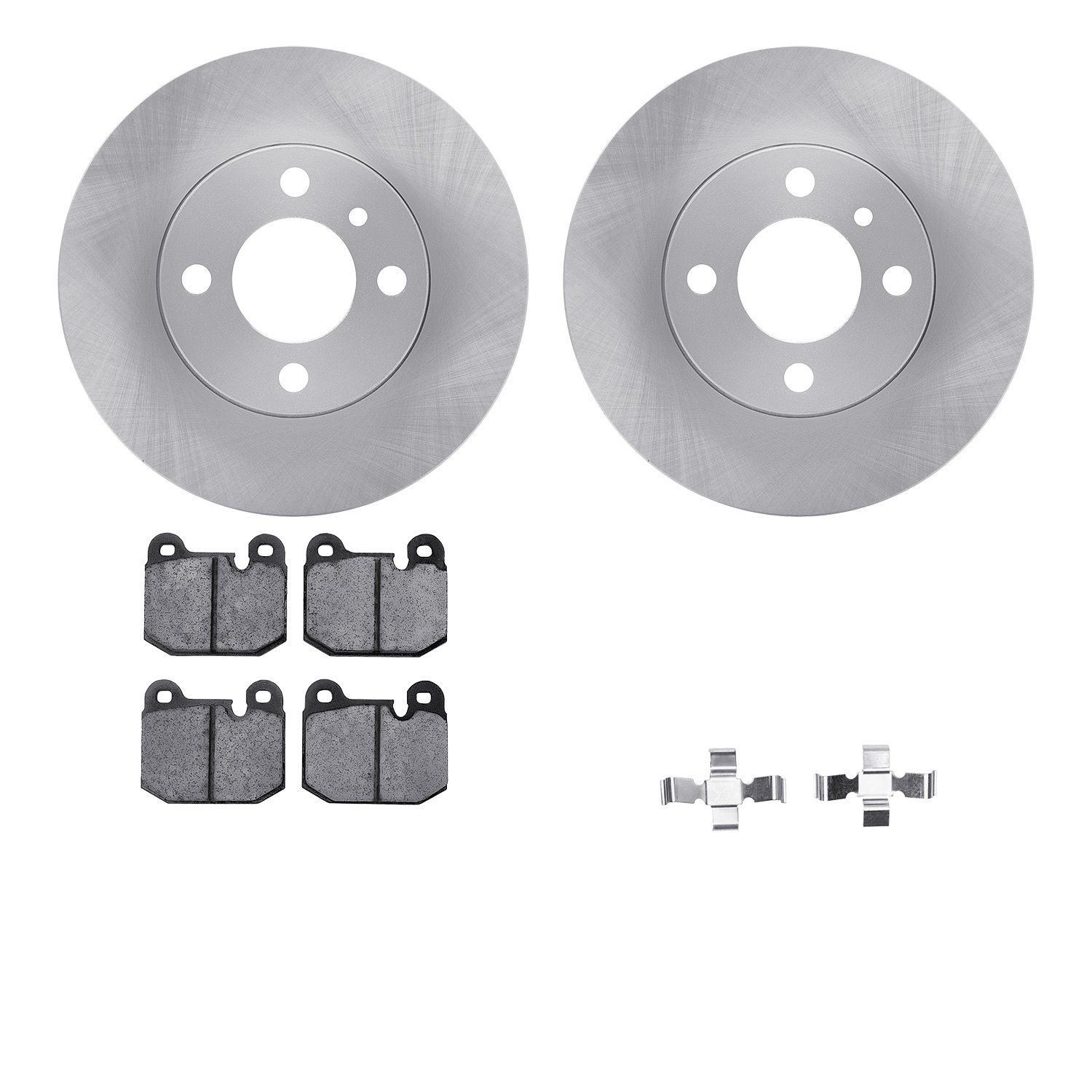 6512-31161 Brake Rotors w/5000 Advanced Brake Pads Kit with Hardware, 1977-1983 BMW, Position: Front