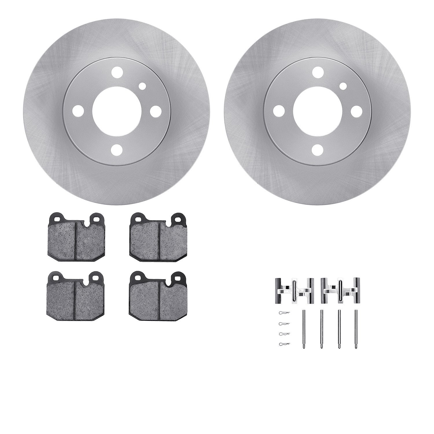 6512-31162 Brake Rotors w/5000 Advanced Brake Pads Kit with Hardware, 1977-1983 BMW, Position: Front