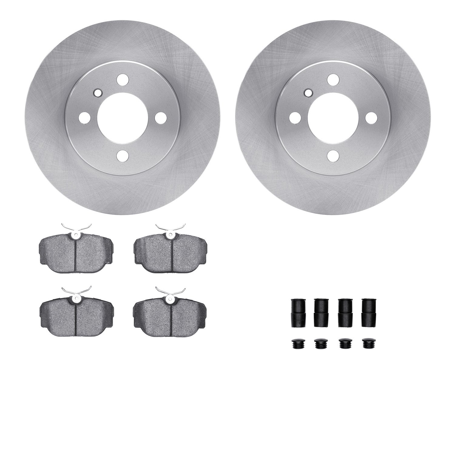 6512-31194 Brake Rotors w/5000 Advanced Brake Pads Kit with Hardware, 1984-1991 BMW, Position: Front