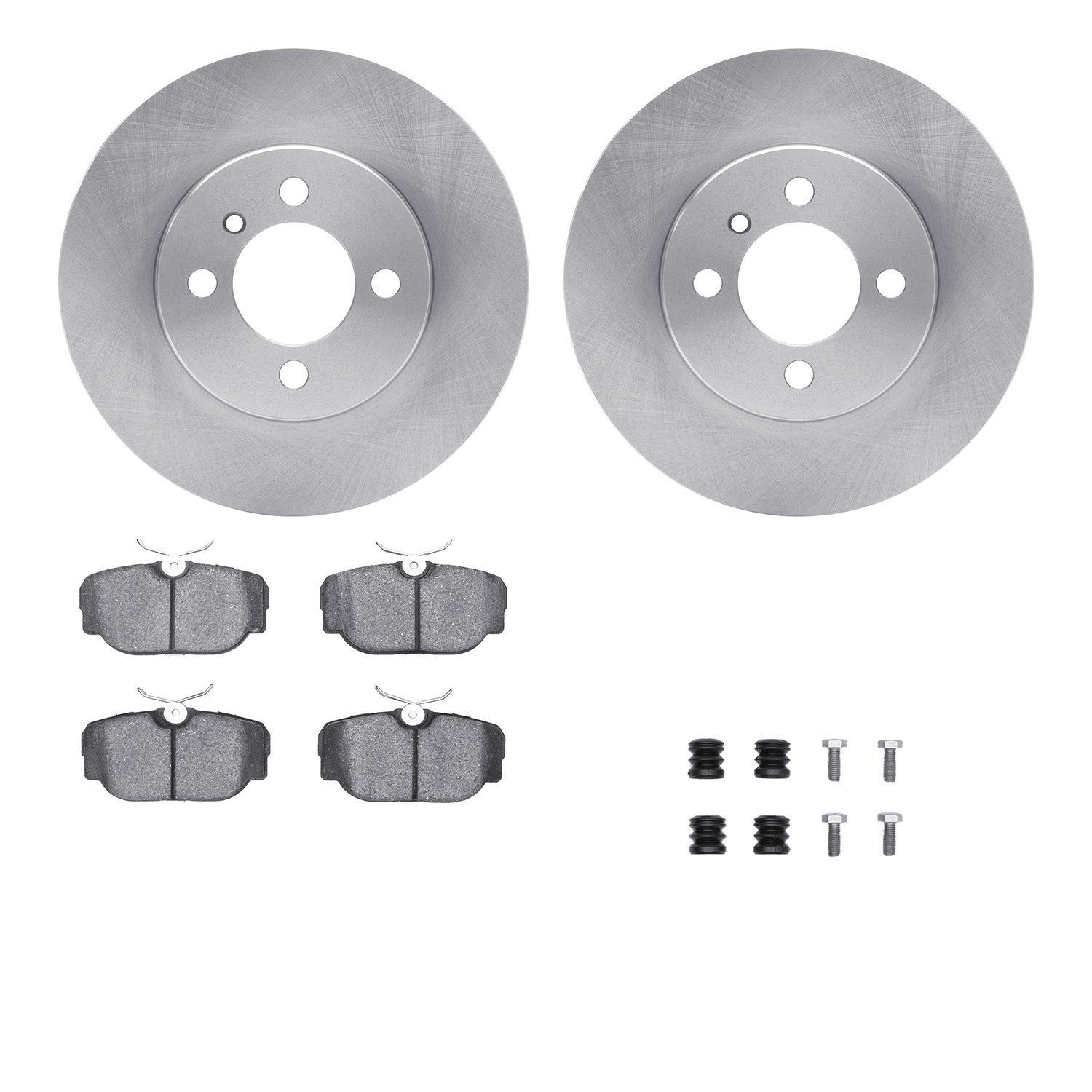6512-31196 Brake Rotors w/5000 Advanced Brake Pads Kit with Hardware, 1984-1991 BMW, Position: Front