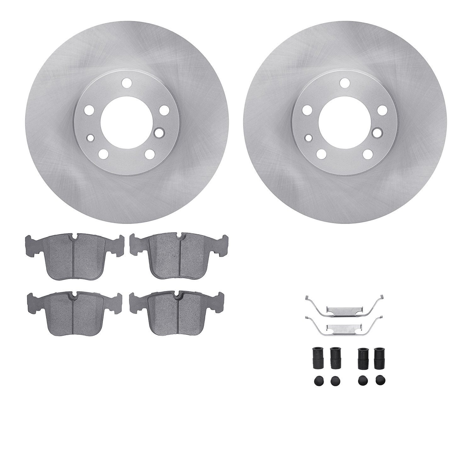 6512-31245 Brake Rotors w/5000 Advanced Brake Pads Kit with Hardware, 1991-1993 BMW, Position: Front