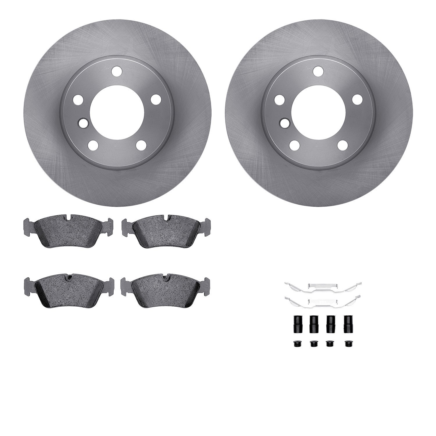 6512-31273 Brake Rotors w/5000 Advanced Brake Pads Kit with Hardware, 1995-1998 BMW, Position: Front