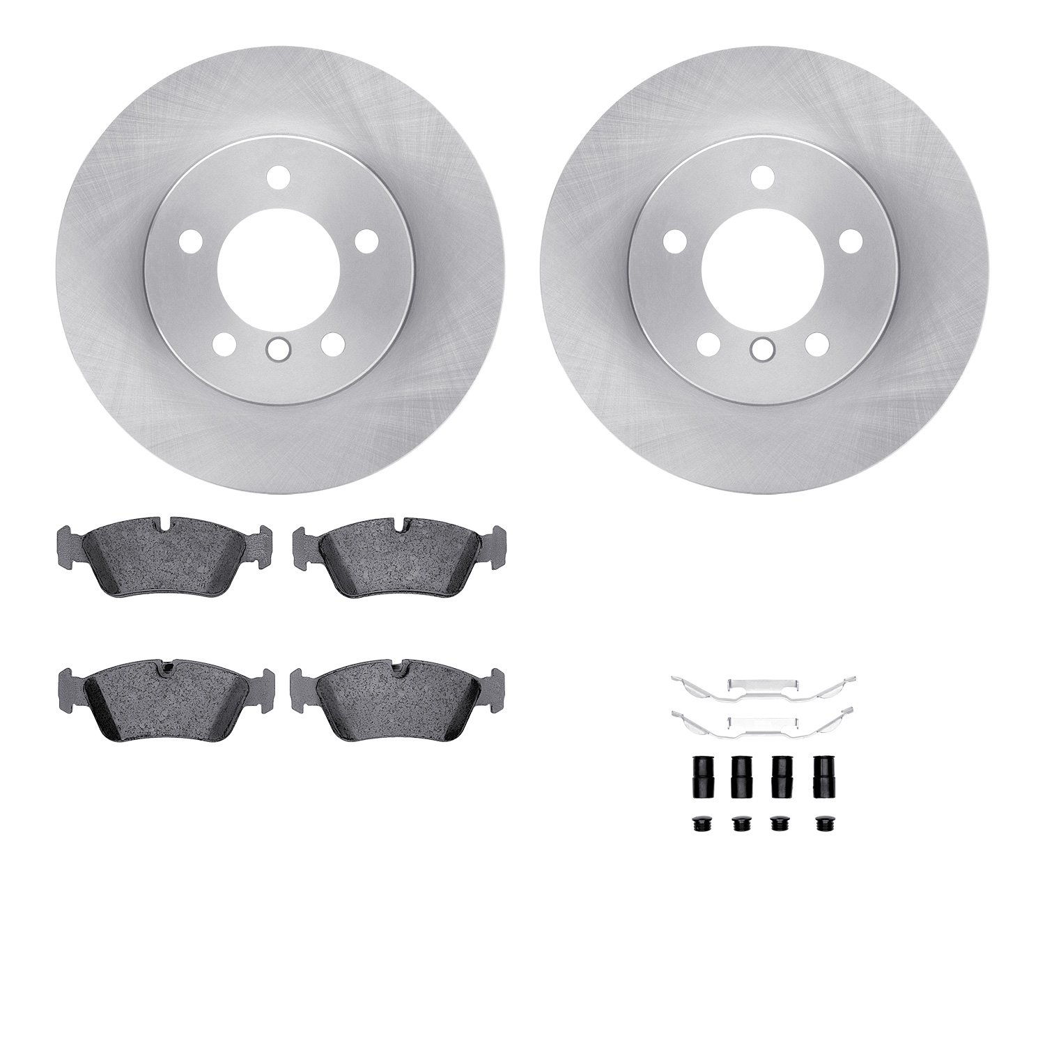 6512-31309 Brake Rotors w/5000 Advanced Brake Pads Kit with Hardware, 1999-2008 BMW, Position: Front