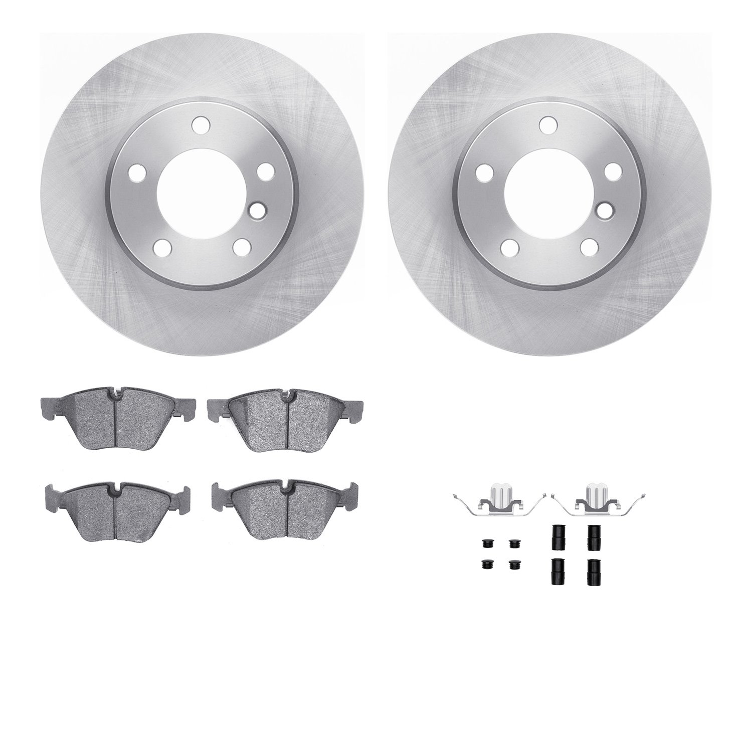 6512-31405 Brake Rotors w/5000 Advanced Brake Pads Kit with Hardware, 2012-2013 BMW, Position: Front