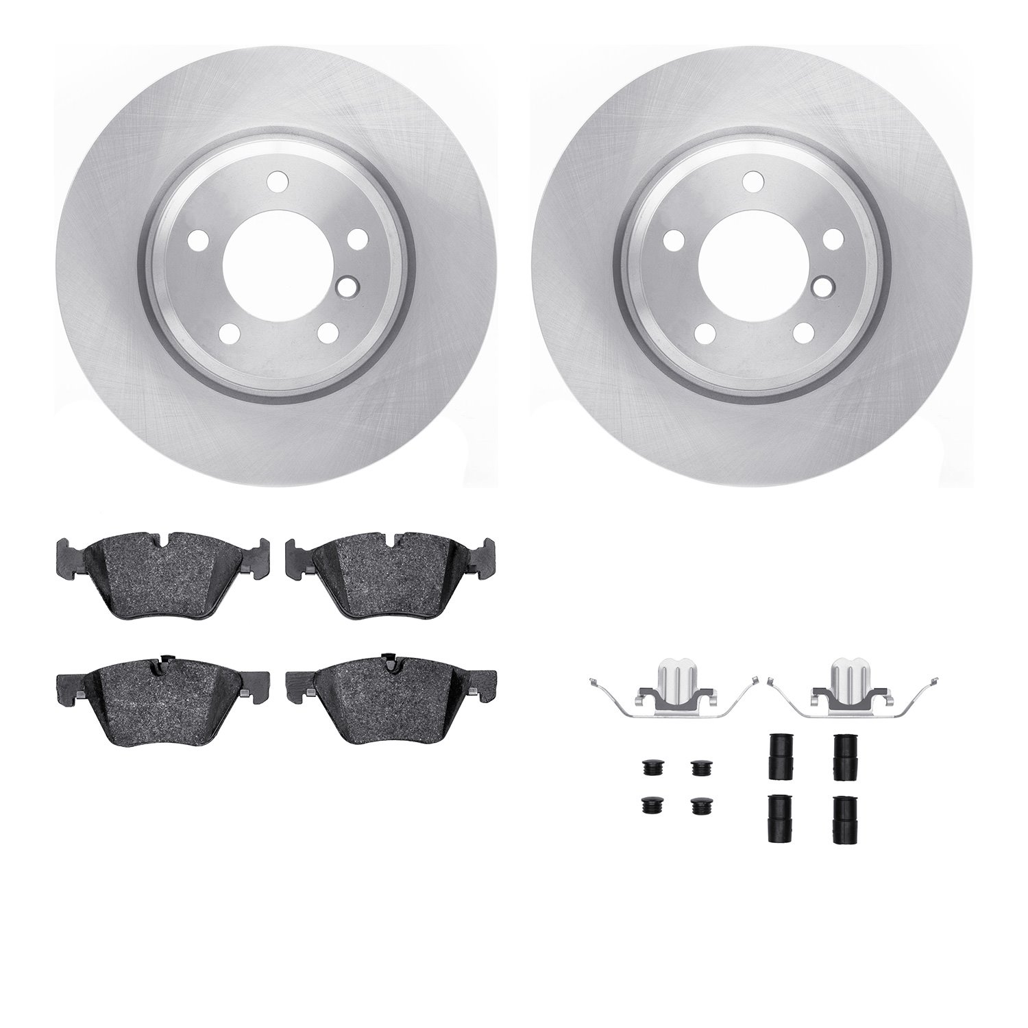 6512-31417 Brake Rotors w/5000 Advanced Brake Pads Kit with Hardware, 2006-2006 BMW, Position: Front