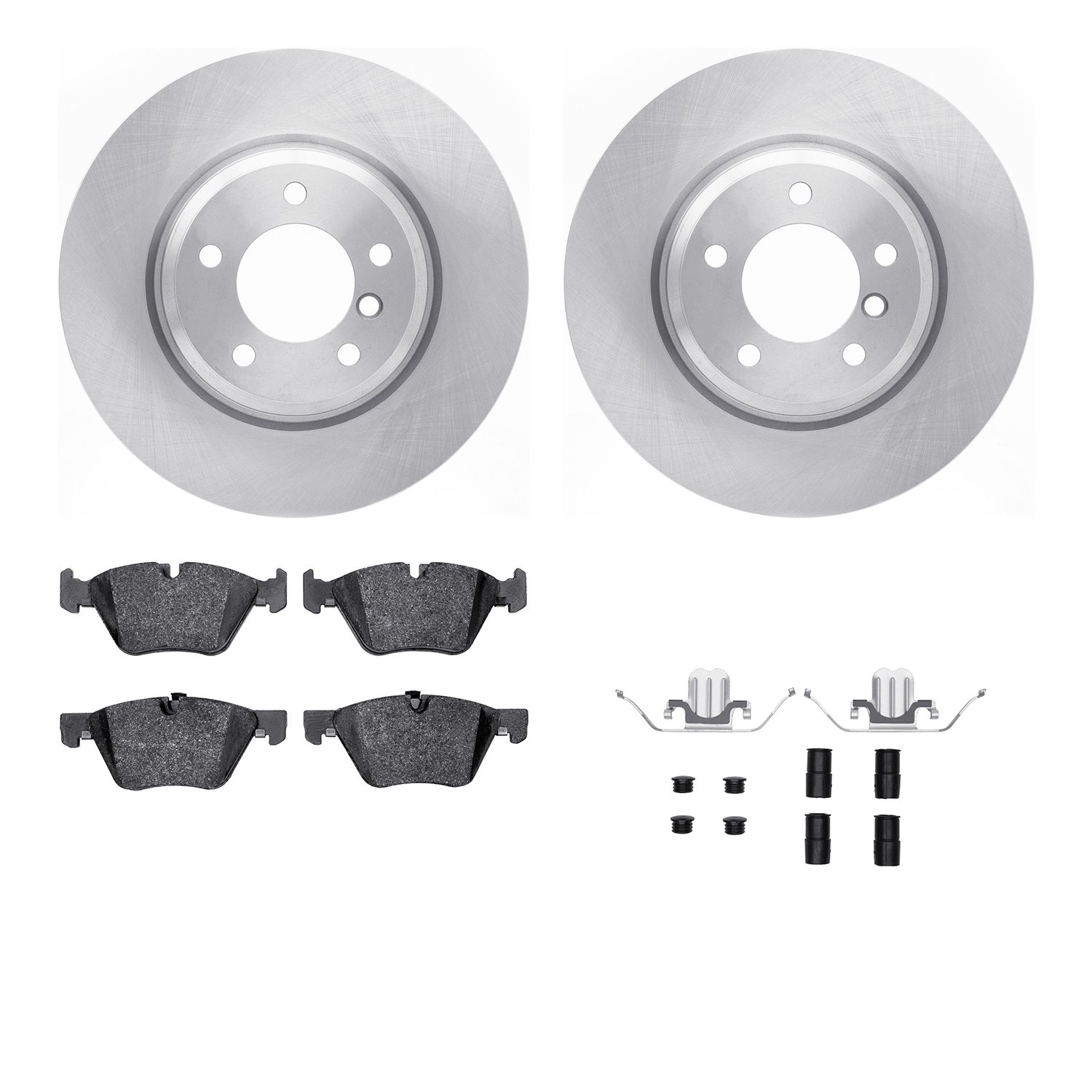 6512-31418 Brake Rotors w/5000 Advanced Brake Pads Kit with Hardware, 2011-2012 BMW, Position: Front