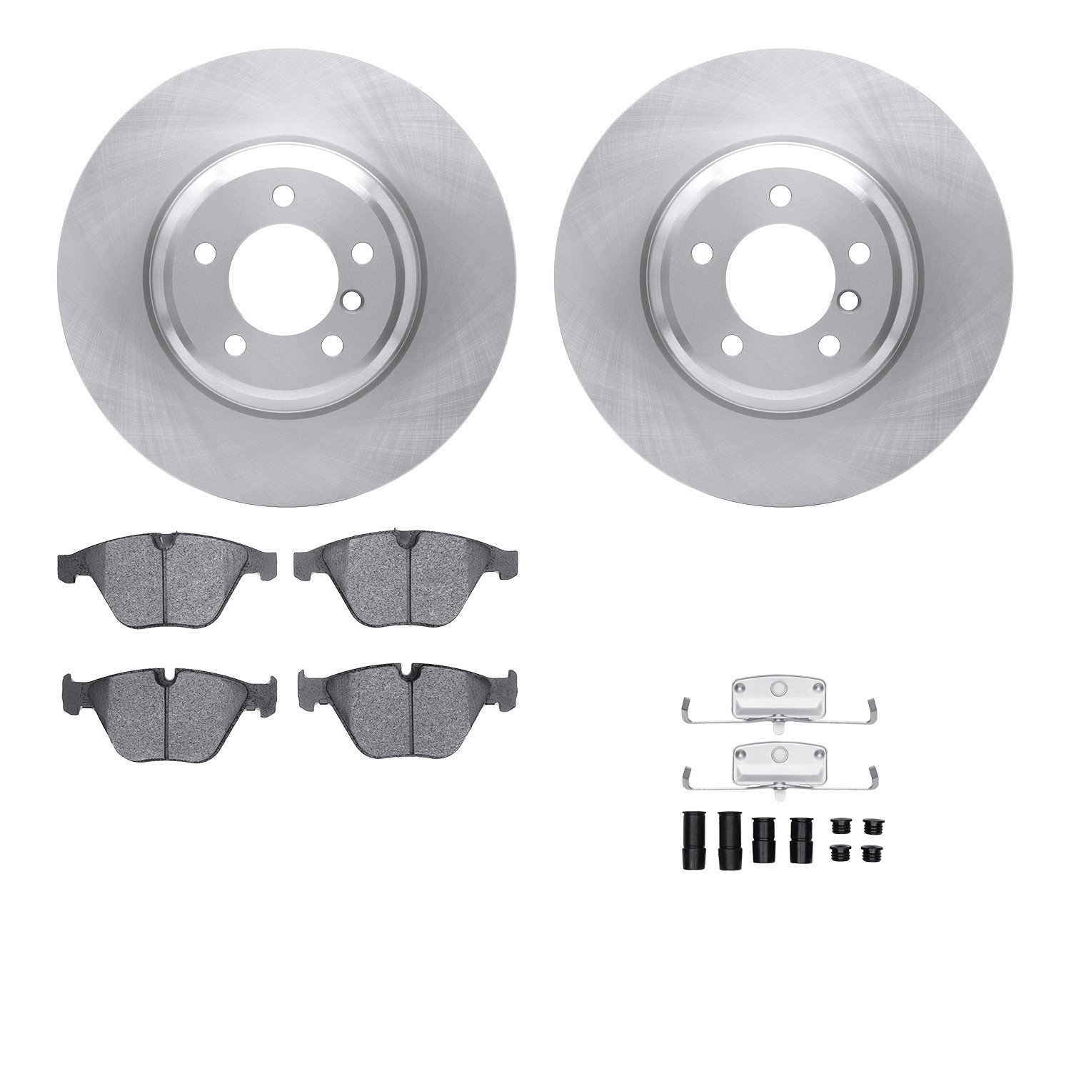 6512-31446 Brake Rotors w/5000 Advanced Brake Pads Kit with Hardware, 2007-2015 BMW, Position: Front
