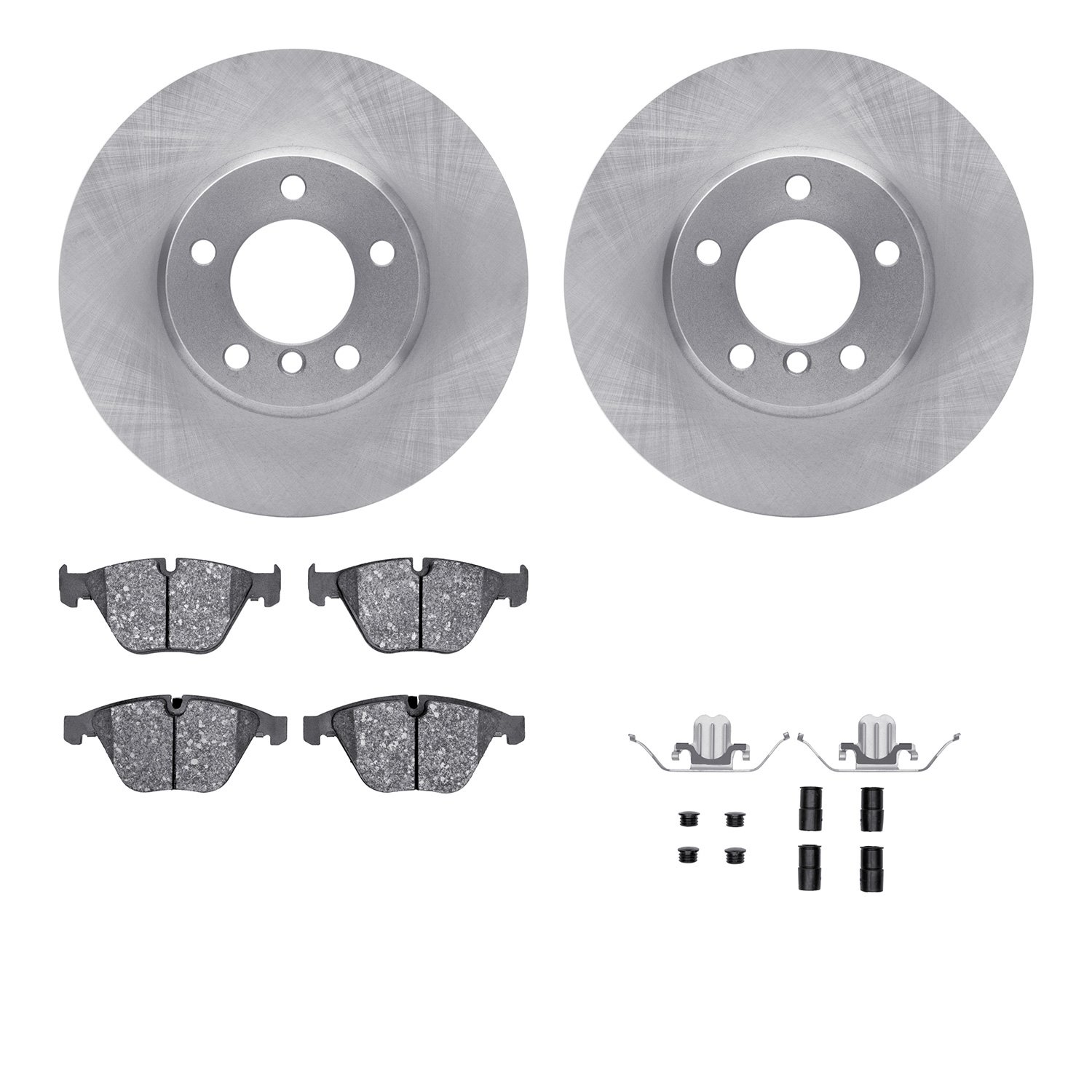 6512-31466 Brake Rotors w/5000 Advanced Brake Pads Kit with Hardware, 2008-2015 BMW, Position: Front