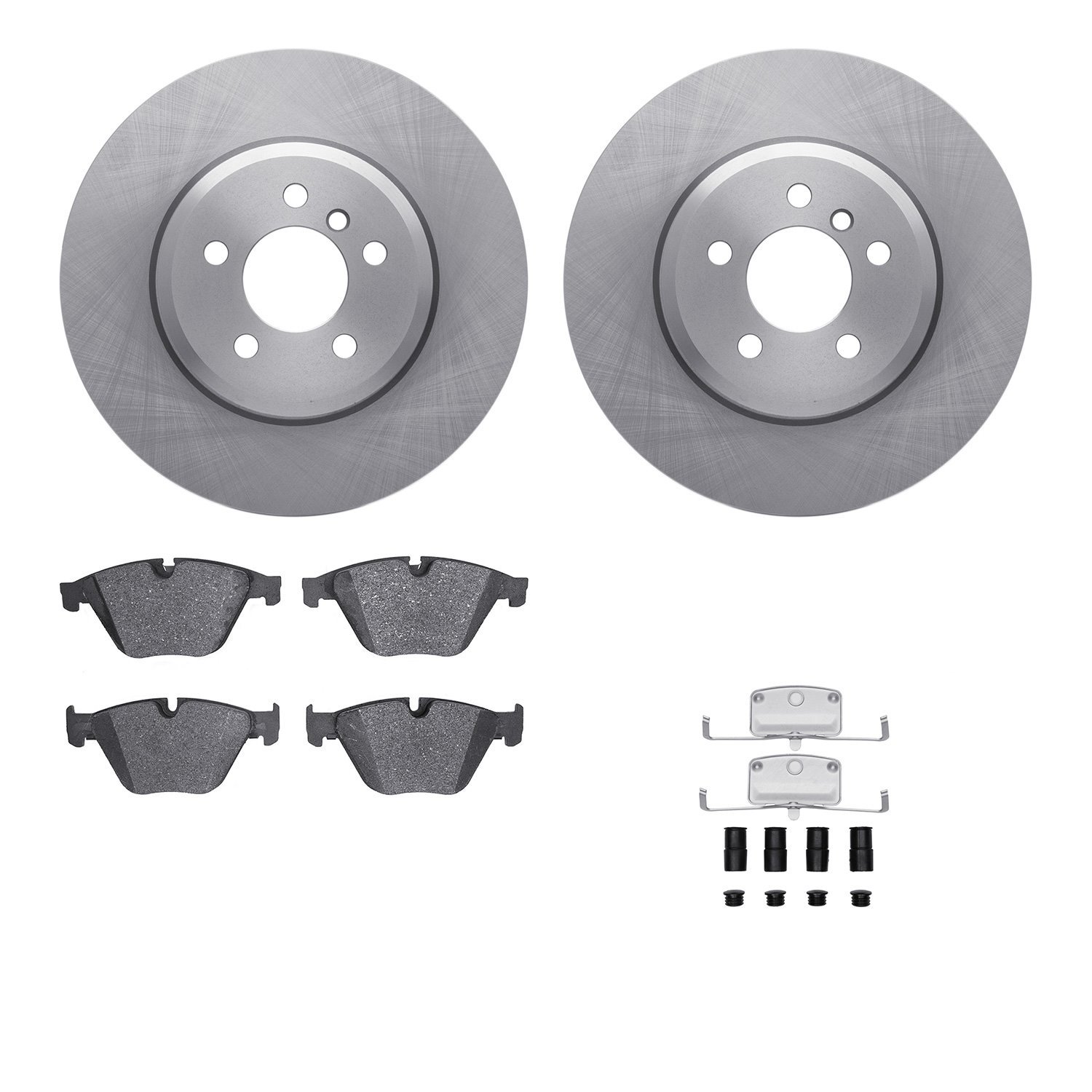 6512-31503 Brake Rotors w/5000 Advanced Brake Pads Kit with Hardware, 2012-2019 BMW, Position: Front