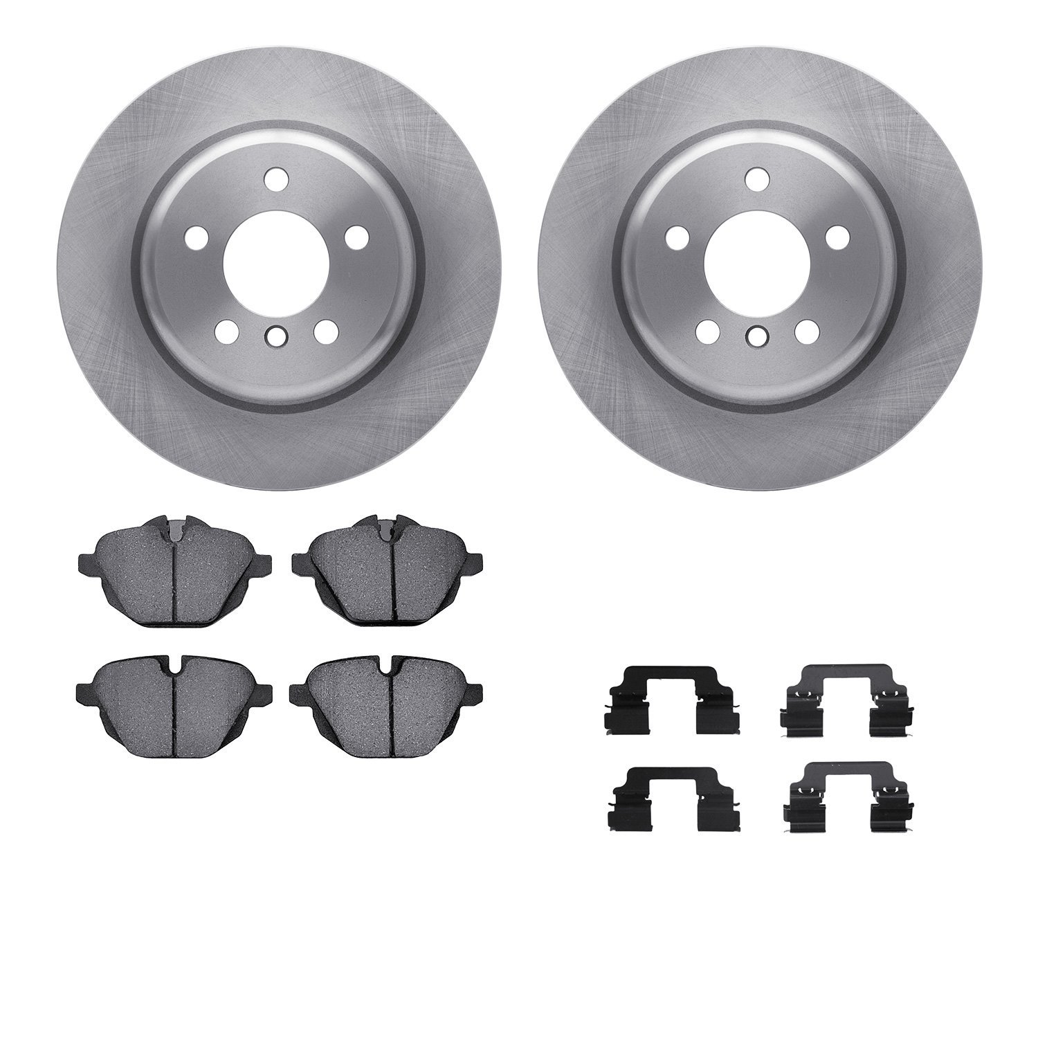 6512-31528 Brake Rotors w/5000 Advanced Brake Pads Kit with Hardware, 2011-2016 BMW, Position: Rear