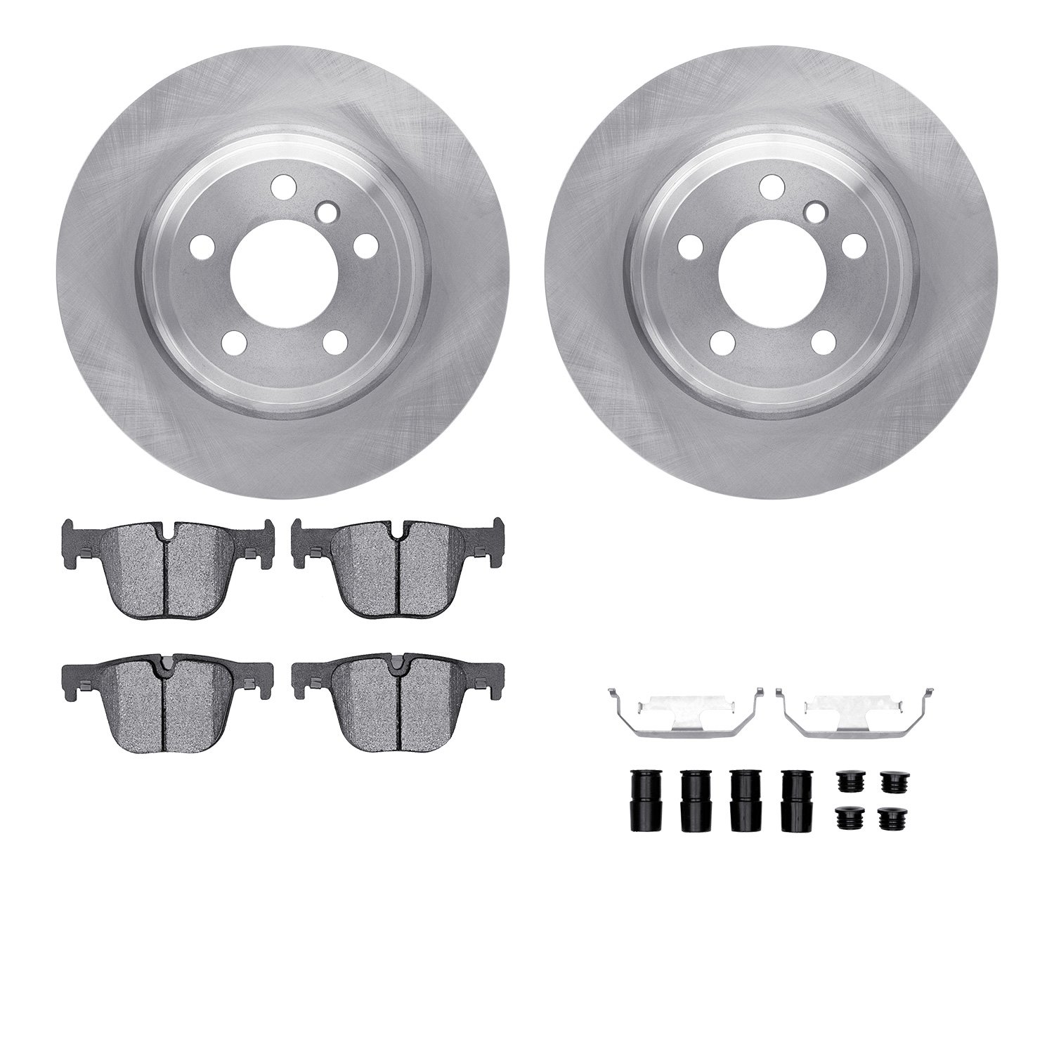 6512-31564 Brake Rotors w/5000 Advanced Brake Pads Kit with Hardware, 2012-2020 BMW, Position: Rear