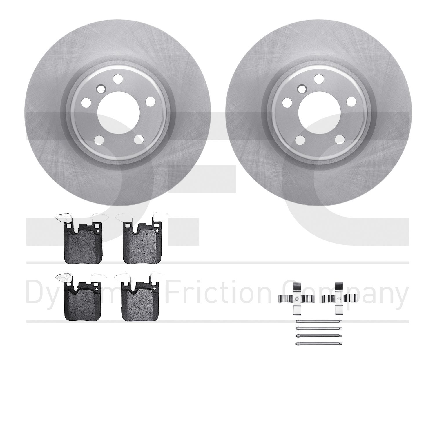 6512-31590 Brake Rotors w/5000 Advanced Brake Pads Kit with Hardware, 2012-2020 BMW, Position: Rear