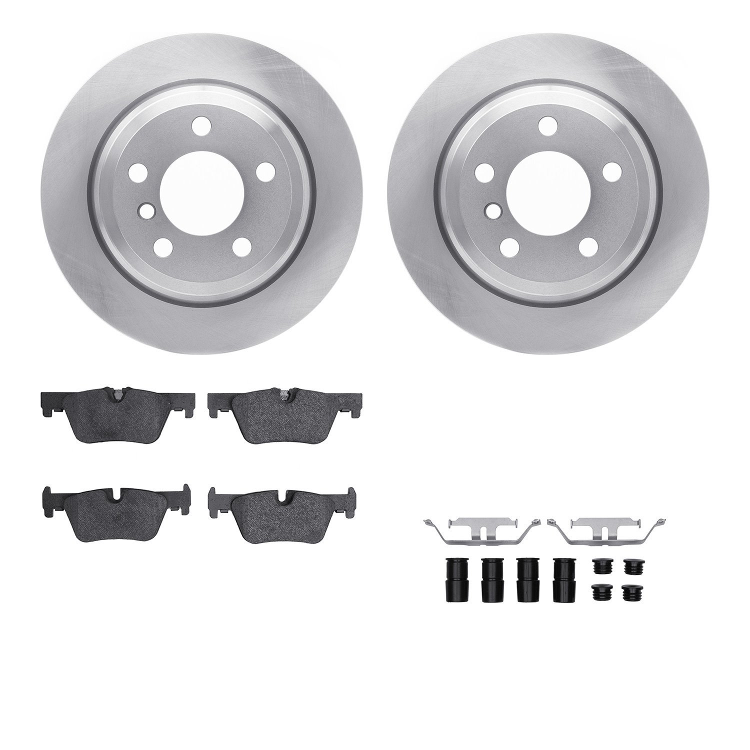 6512-31598 Brake Rotors w/5000 Advanced Brake Pads Kit with Hardware, 2013-2020 BMW, Position: Rear