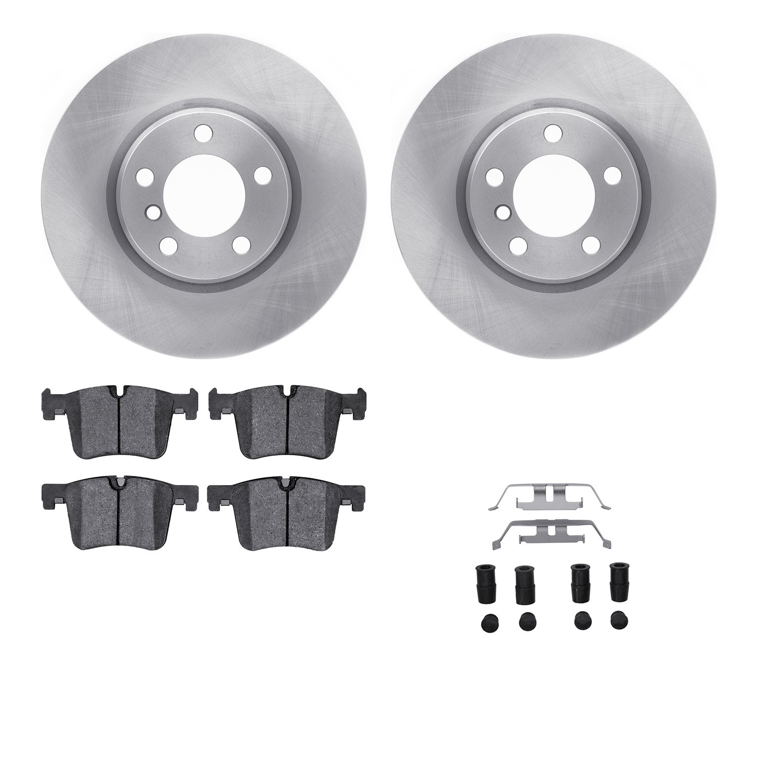 6512-31606 Brake Rotors w/5000 Advanced Brake Pads Kit with Hardware, 2012-2018 BMW, Position: Front