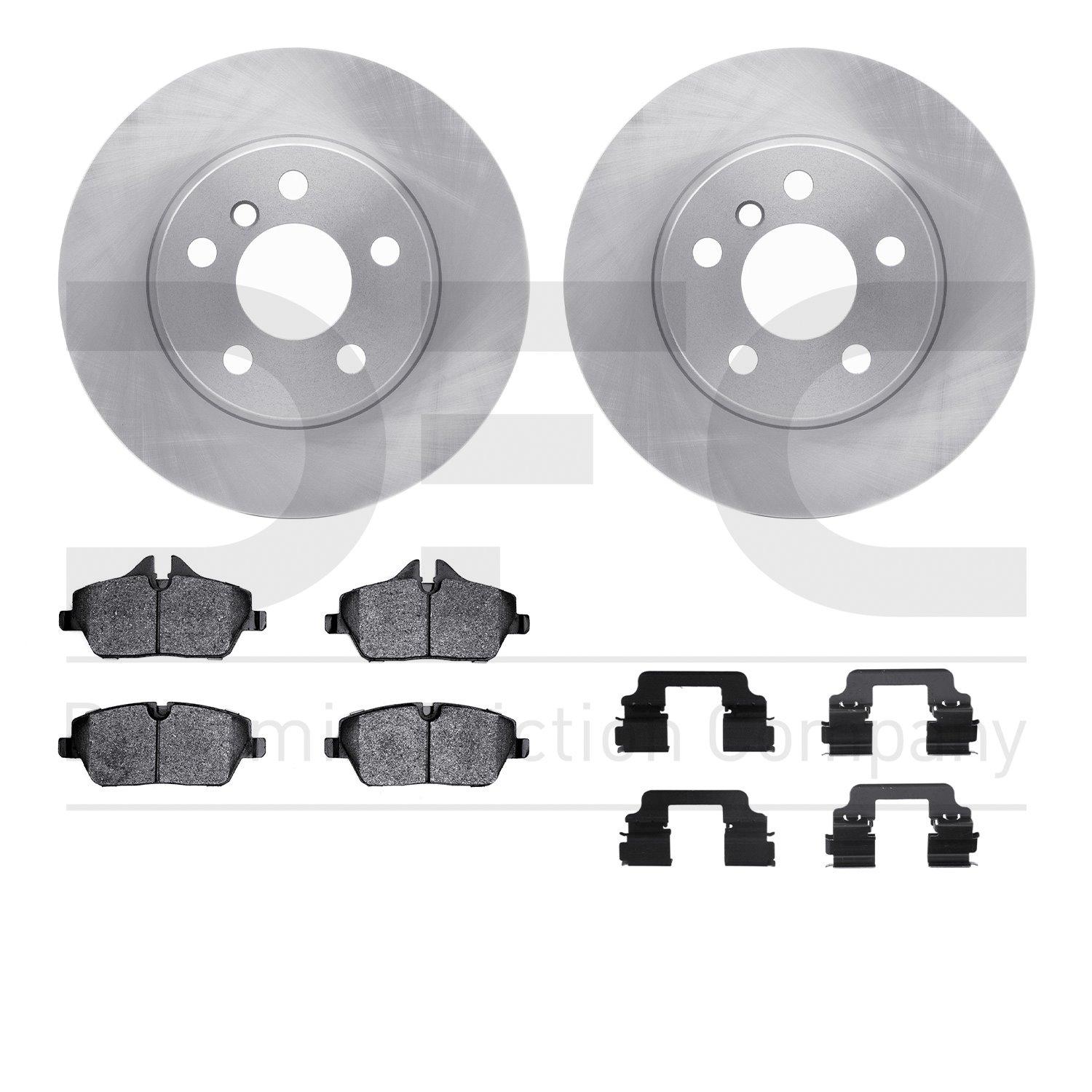 6512-31611 Brake Rotors w/5000 Advanced Brake Pads Kit with Hardware, 2014-2021 BMW, Position: Front