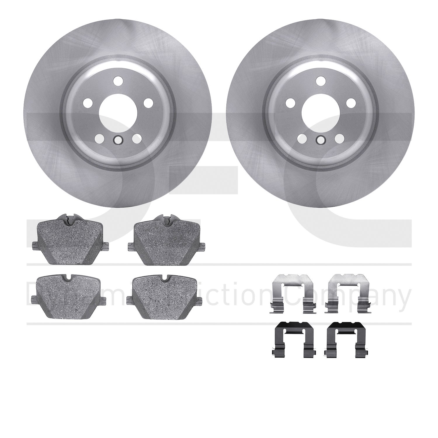 6512-31620 Brake Rotors w/5000 Advanced Brake Pads Kit with Hardware, Fits Select Multiple Makes/Models, Position: Rear