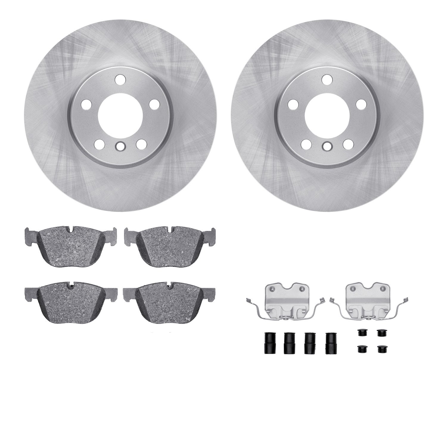 6512-31684 Brake Rotors w/5000 Advanced Brake Pads Kit with Hardware, 2014-2019 BMW, Position: Front
