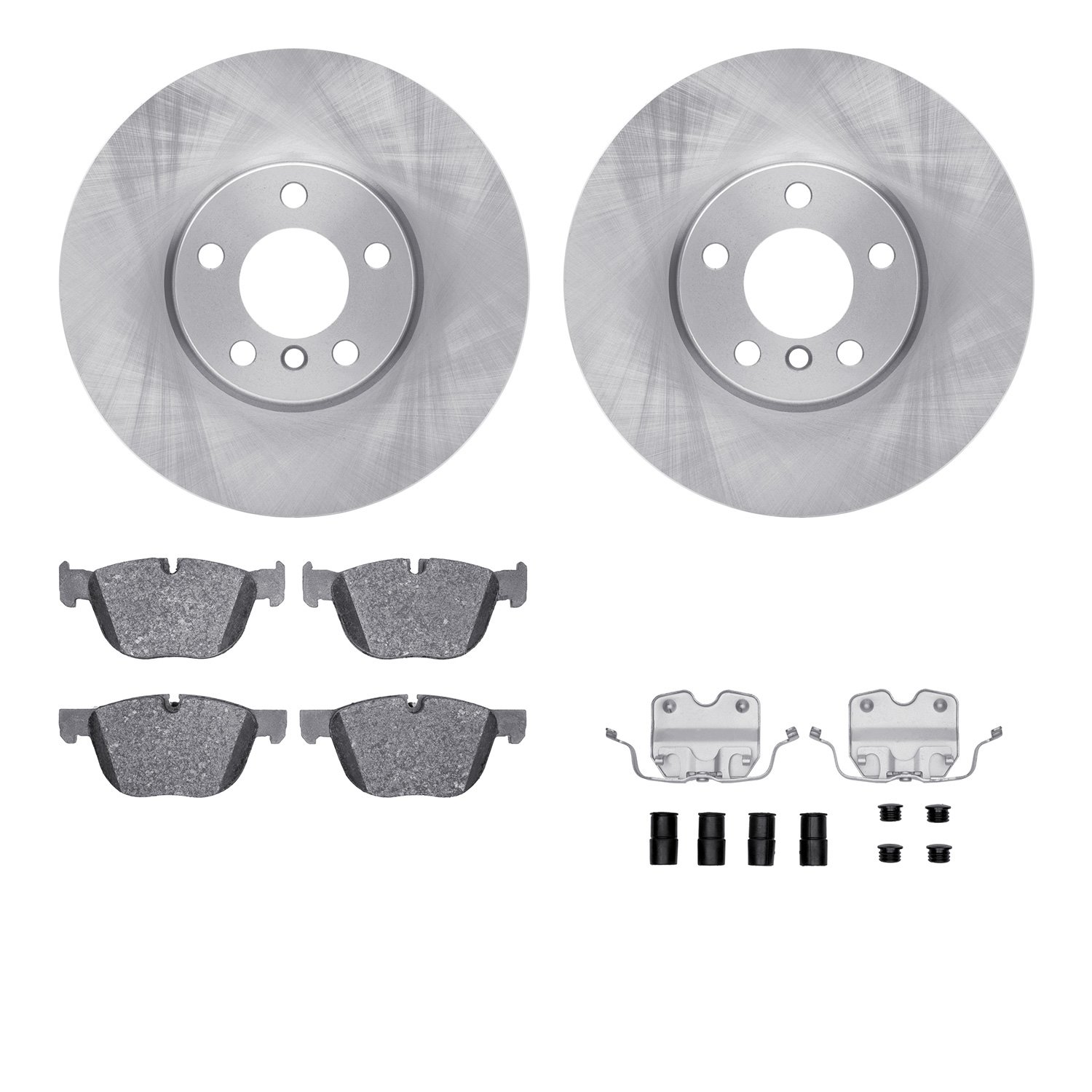 6512-31685 Brake Rotors w/5000 Advanced Brake Pads Kit with Hardware, 2007-2014 BMW, Position: Front